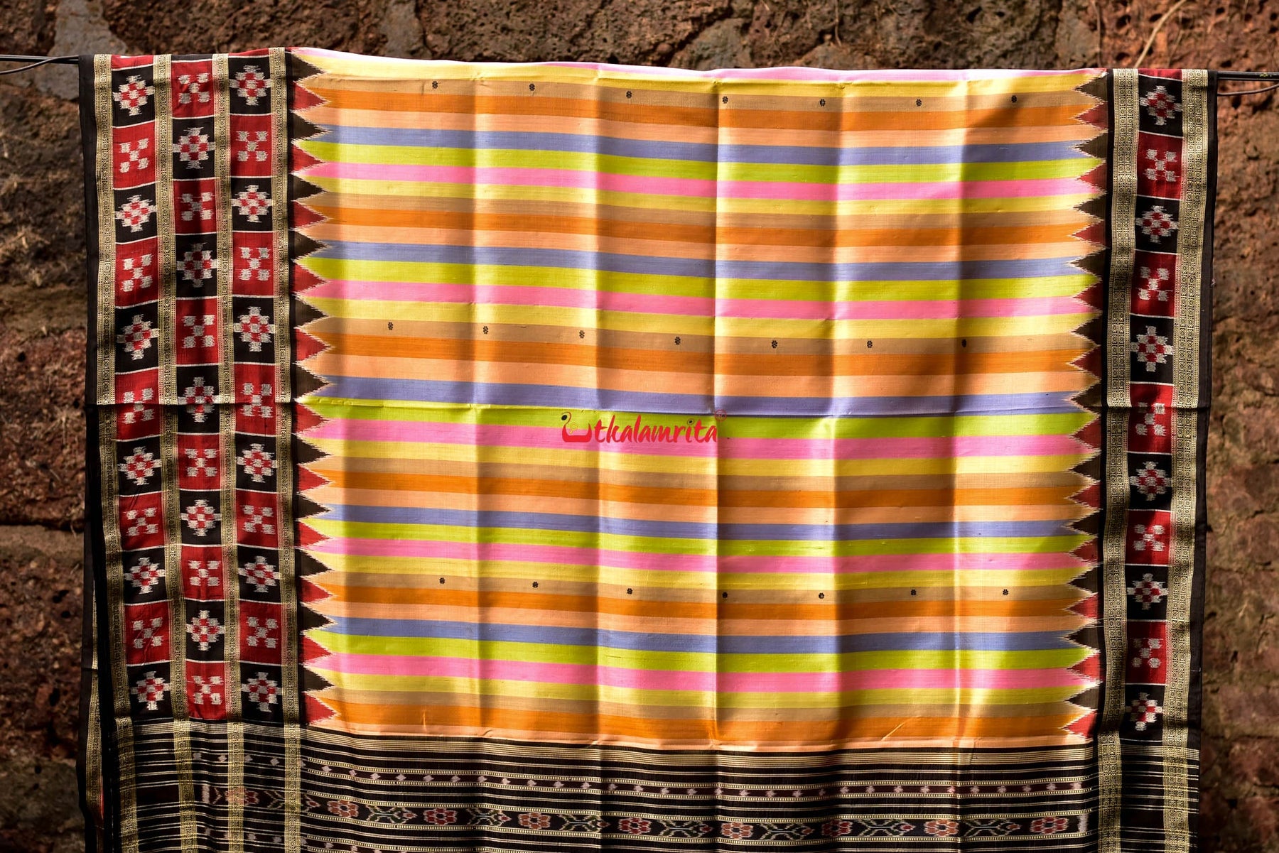 Rainbow Khandua Silk Saree