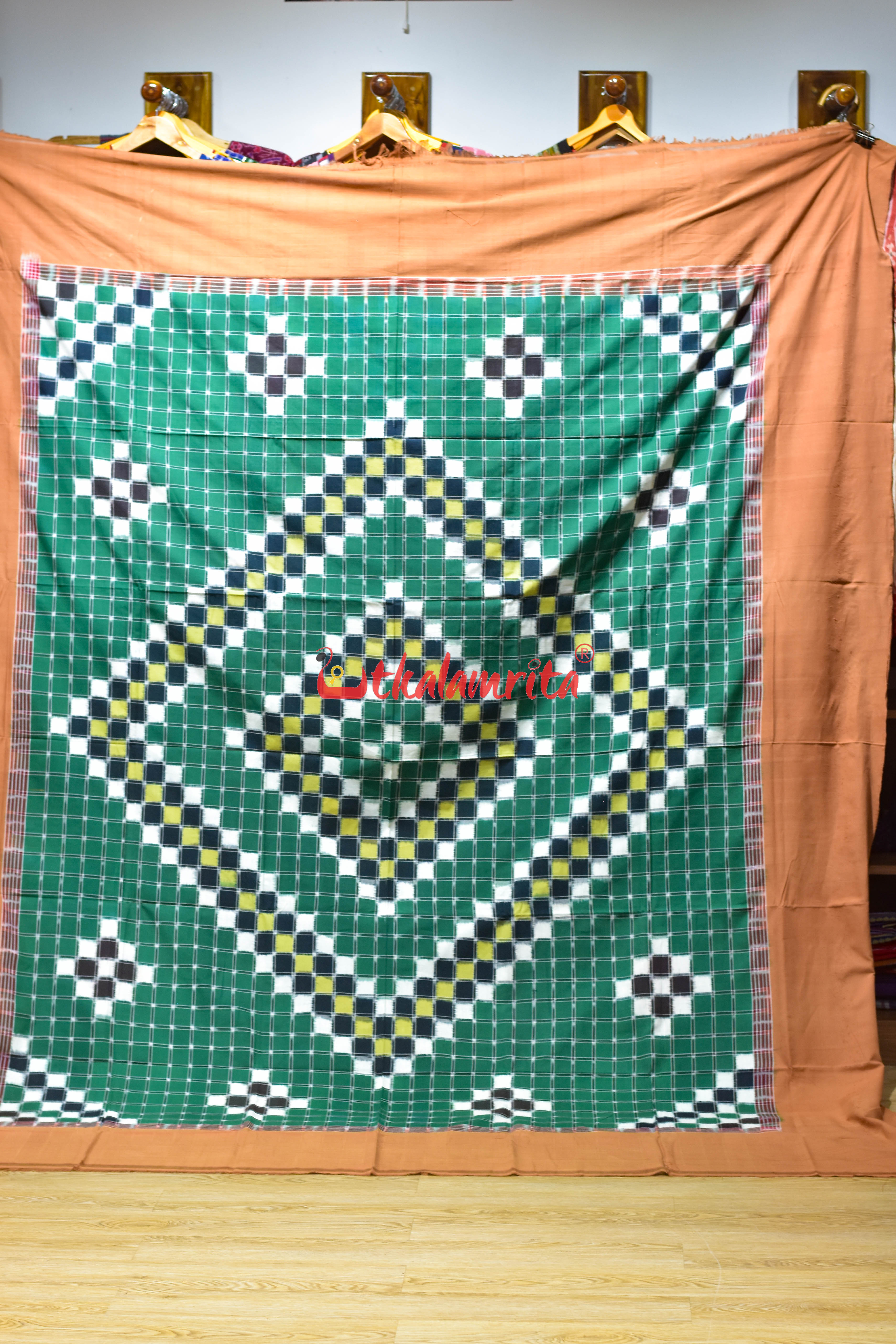 Green Brown Big Checks Pasapali (Double Bedsheet)