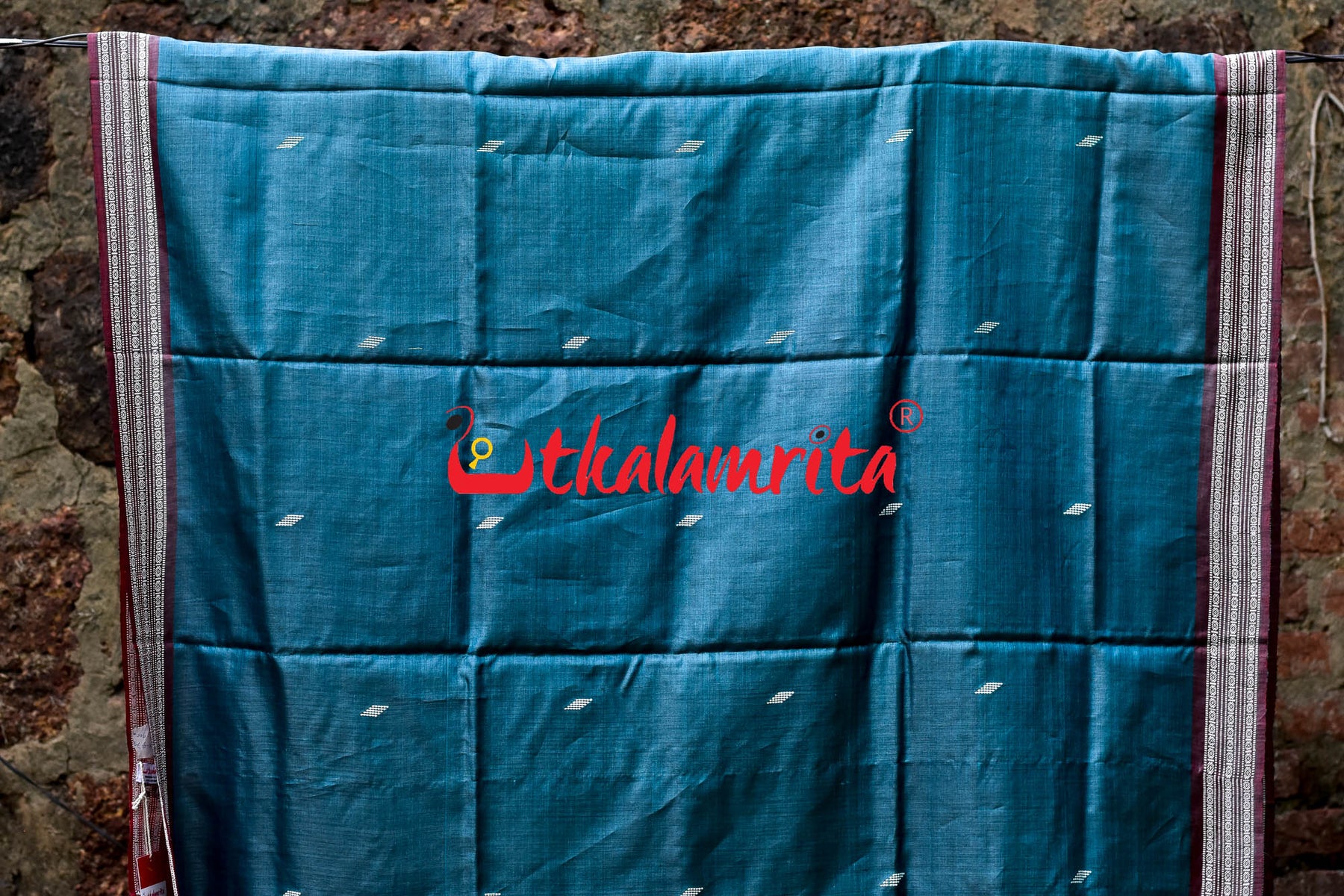 Cobalt Blue Flower Petals Tussar Saree