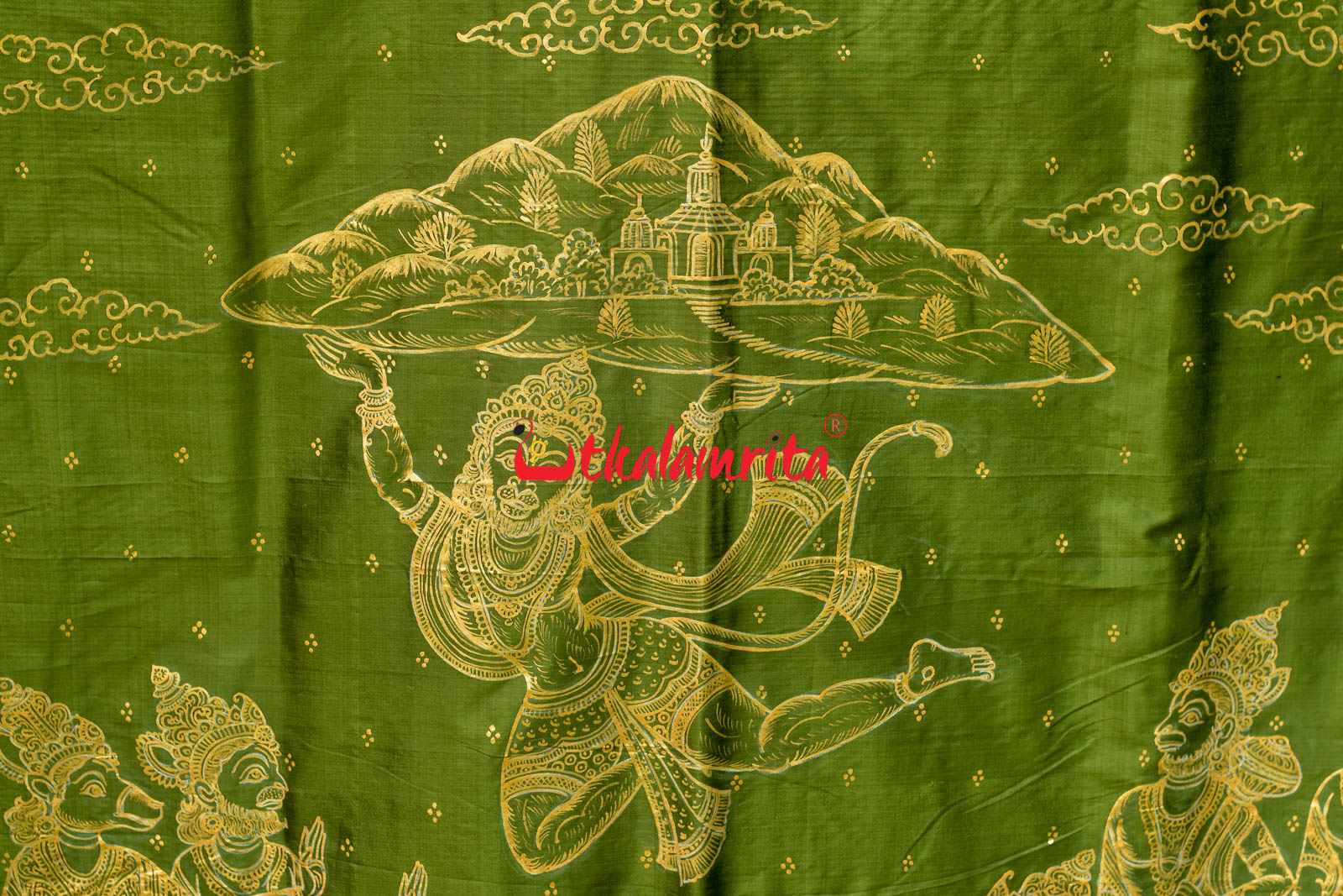 Lakhmana Sakti Bheda Mehendi Pattachitra Silk Saree
