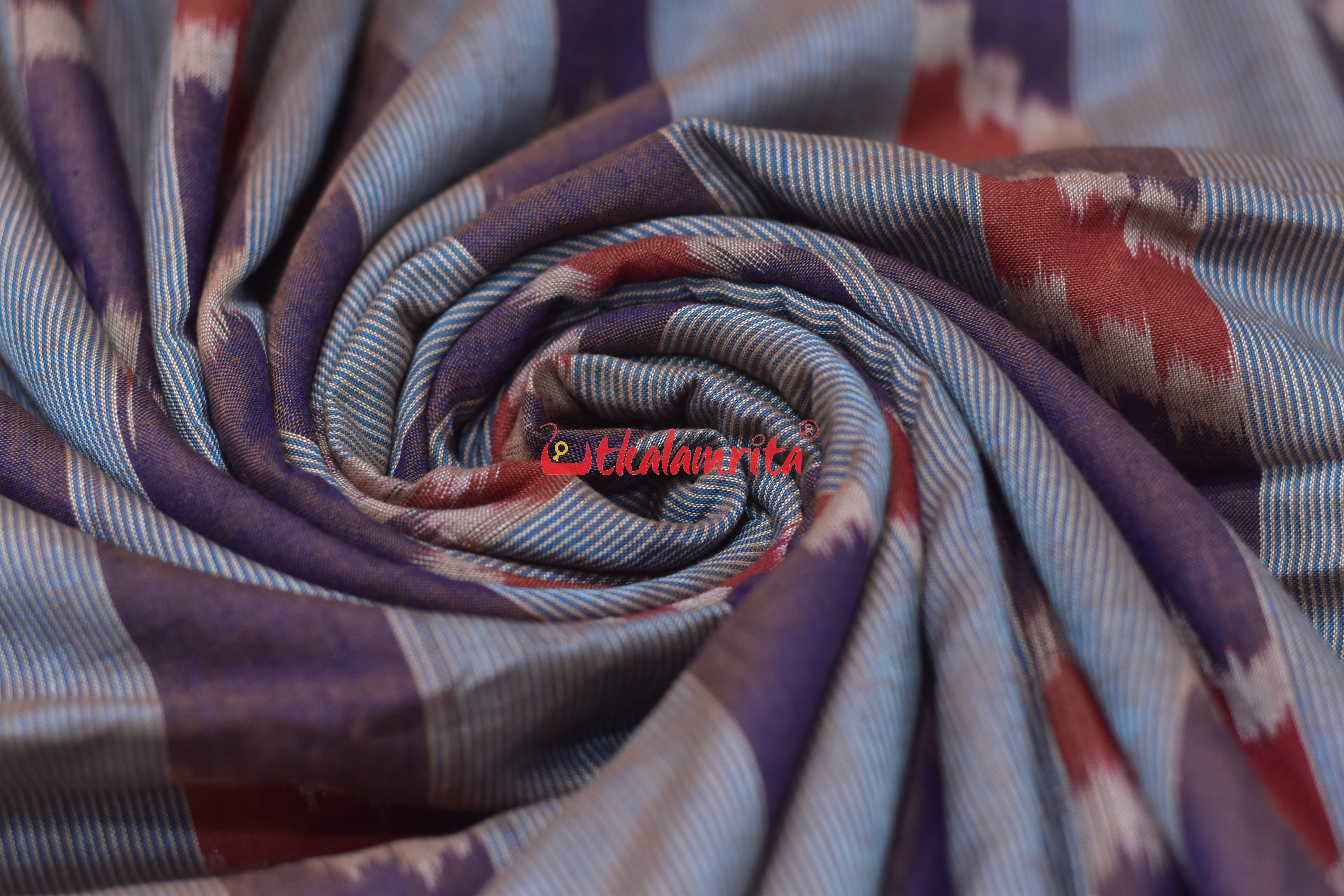 Dual Shade Purple Golden Lines Cotton (Fabric)