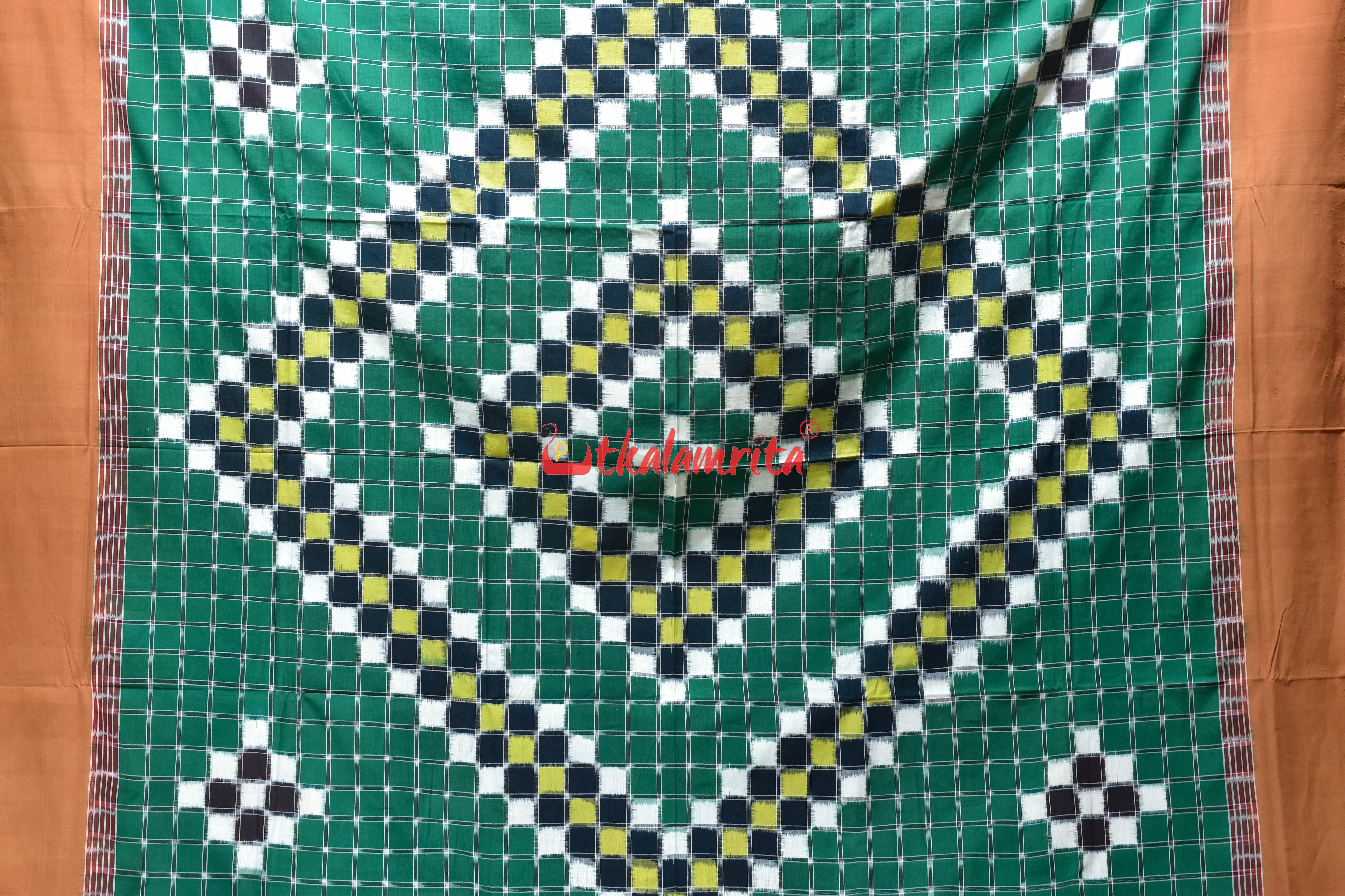 Green Brown Big Checks Pasapali (Double Bedsheet)