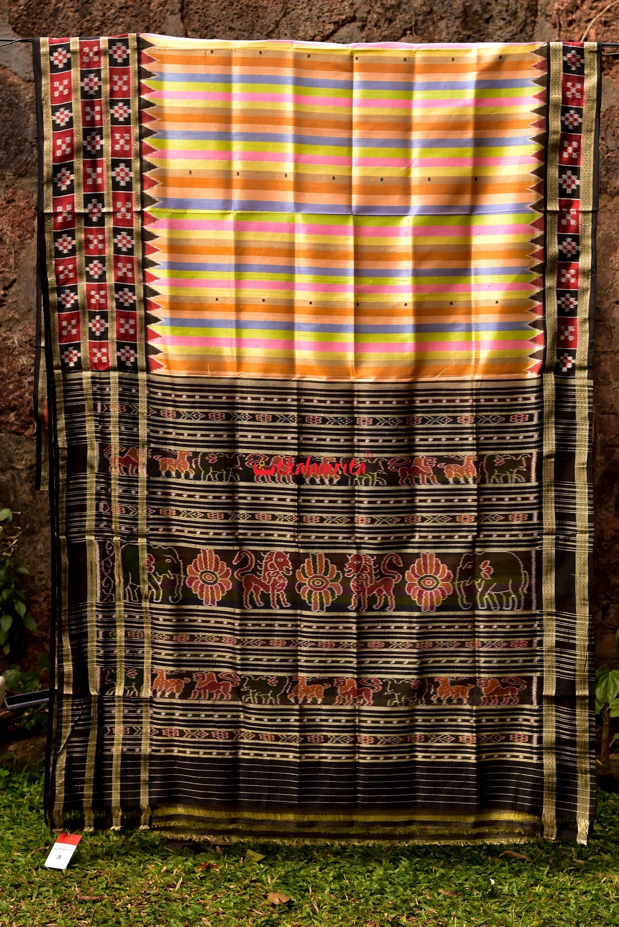 Rainbow Khandua Silk Saree