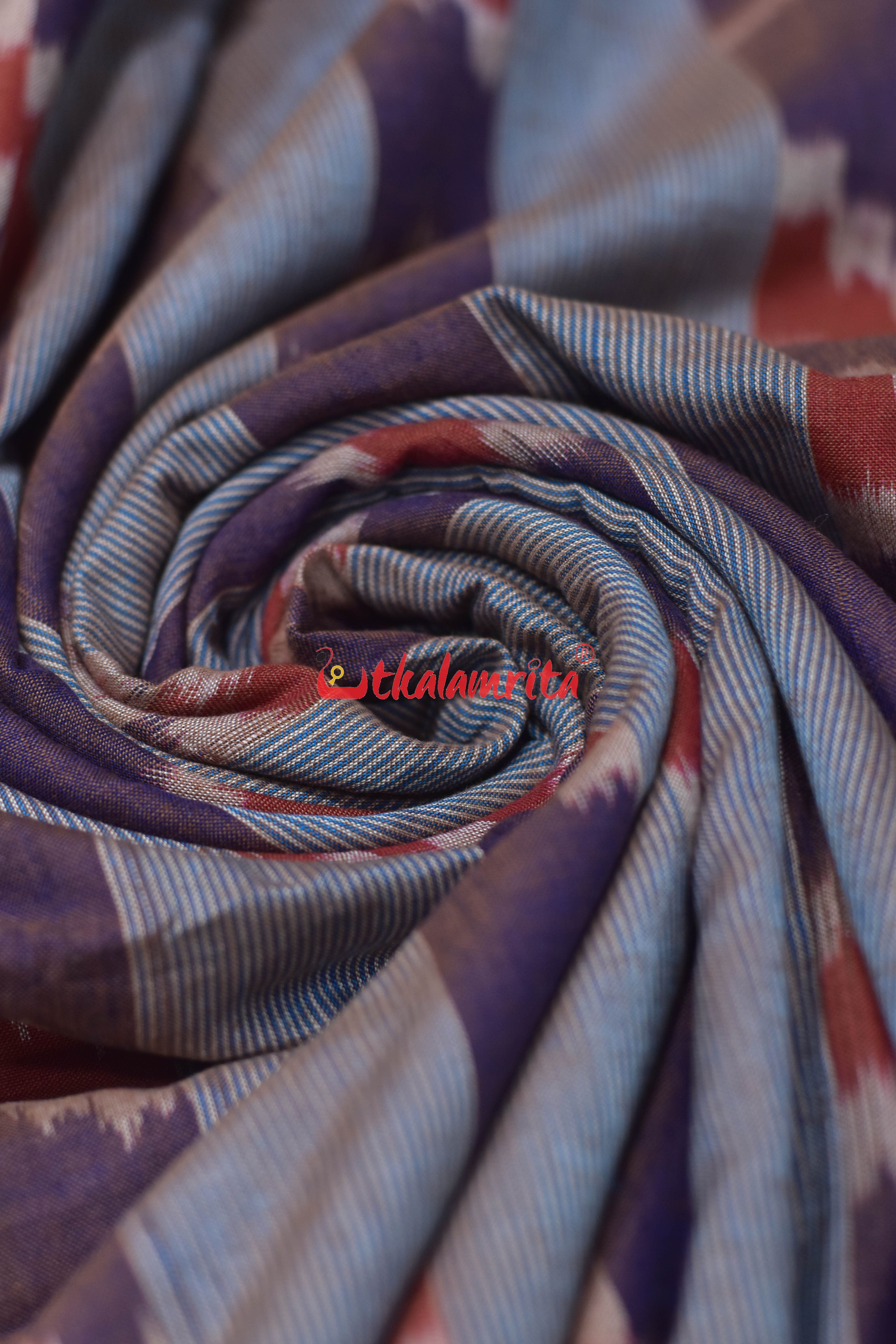 Dual Shade Purple Golden Lines Cotton (Fabric)