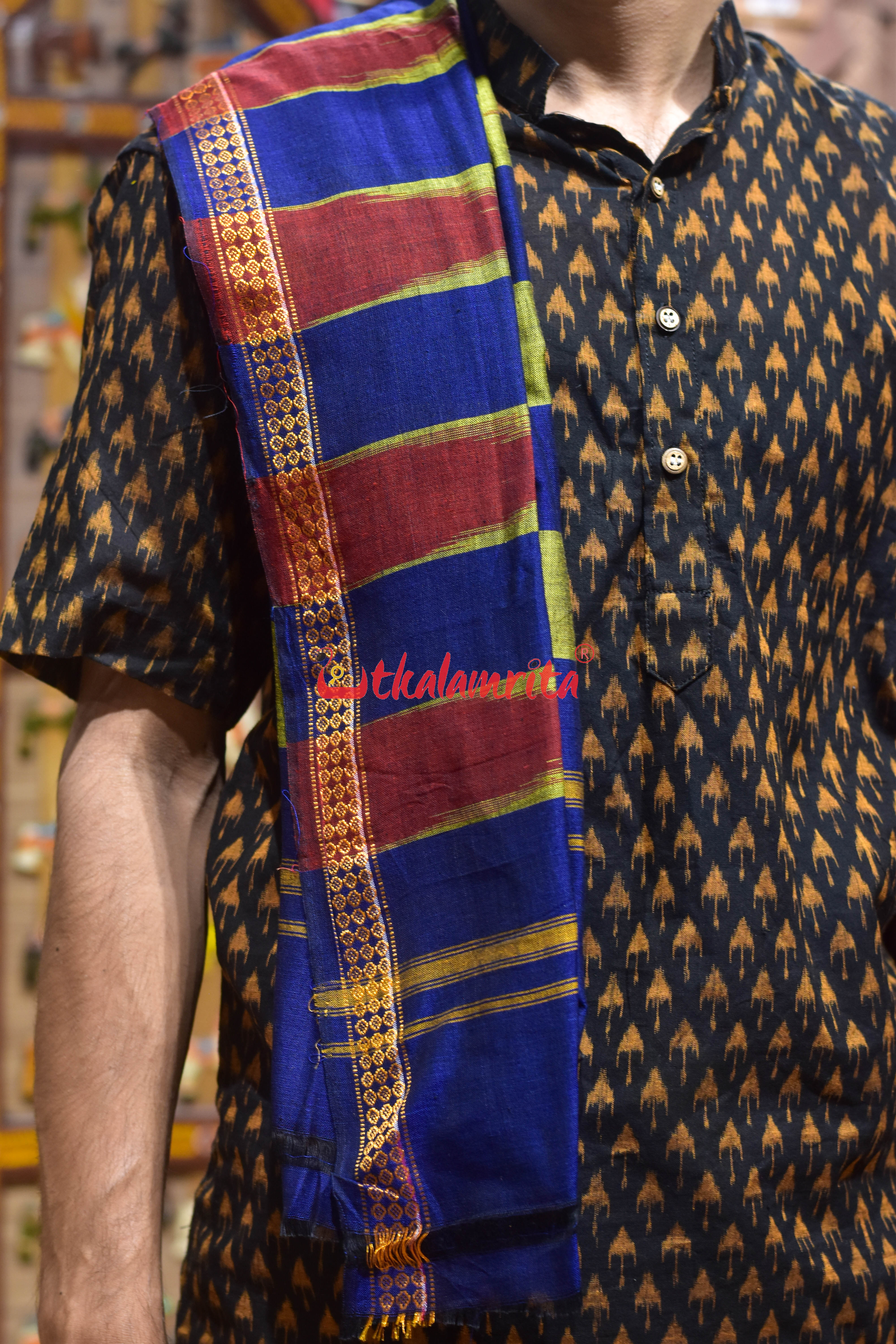 Green Blue Pati Kumbha Cotton Joda