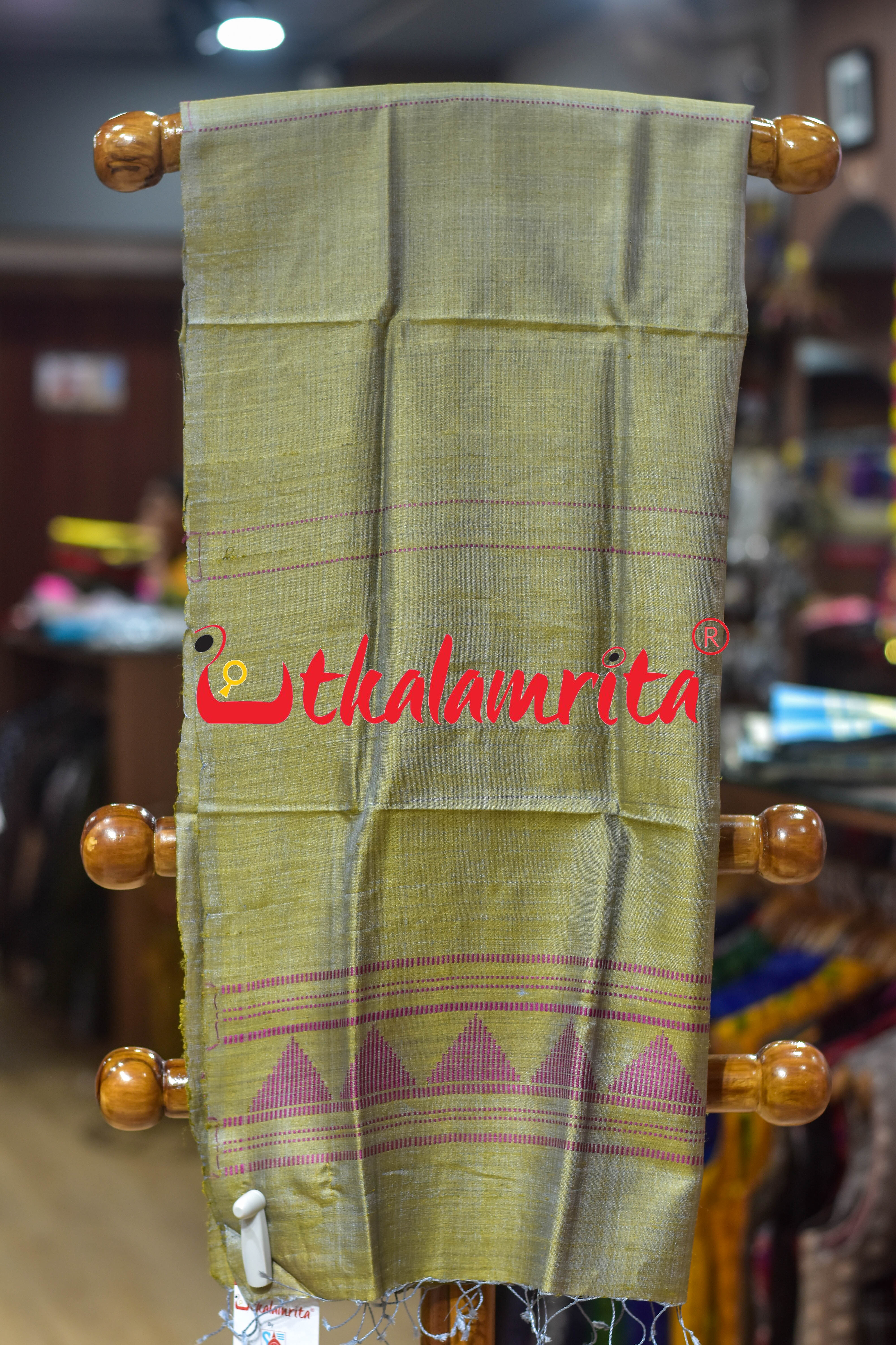 Shiny Golden Pink Dongria Tussar Silk (Stole)
