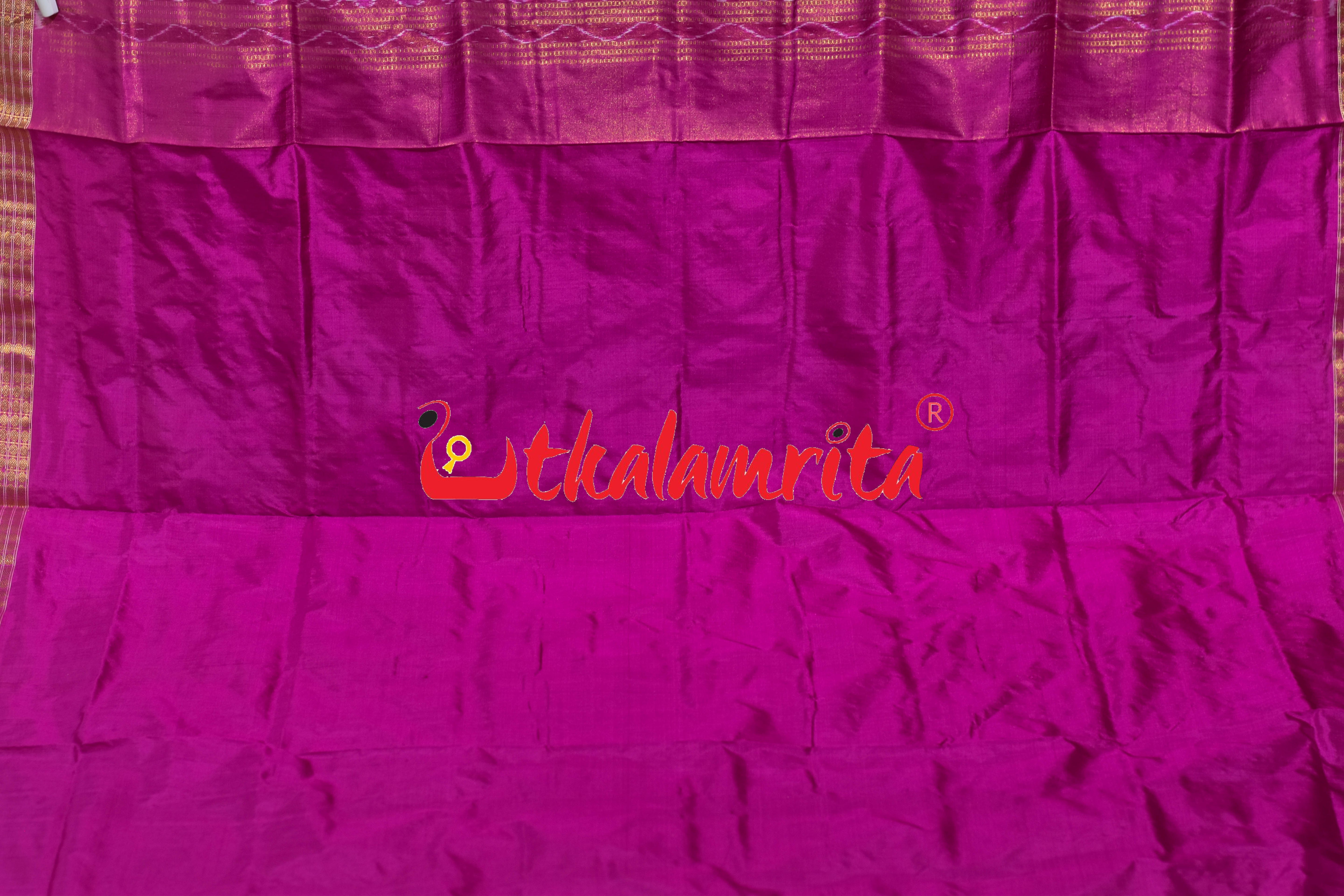 Green Pink Half Tissue Sambalpuri Silk Saree