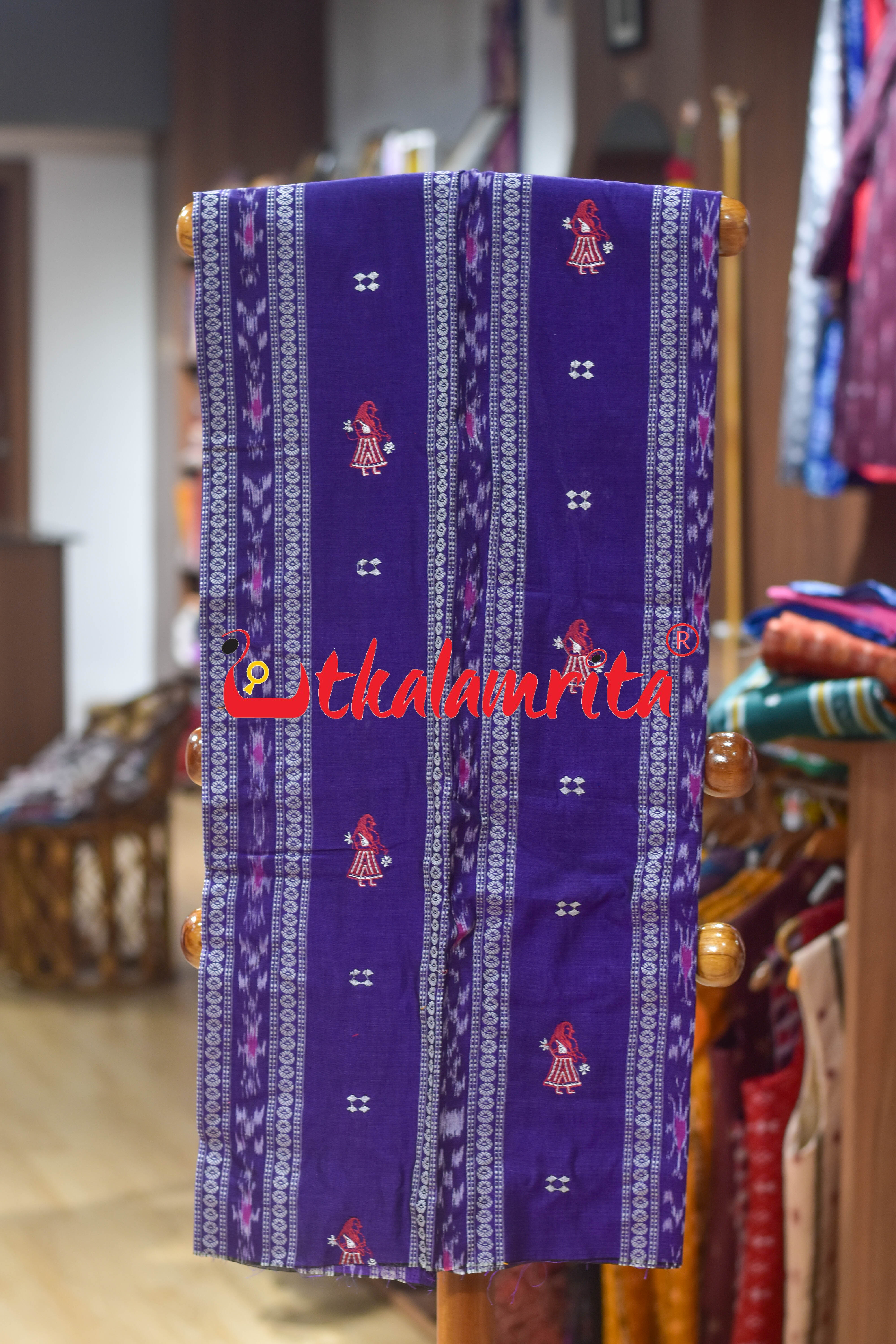 Violet Red Doll Bomkai Cotton Dress Set