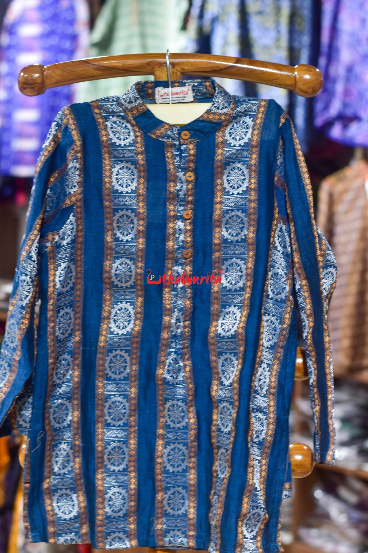 Blue Konark wheel (Ladies Top)