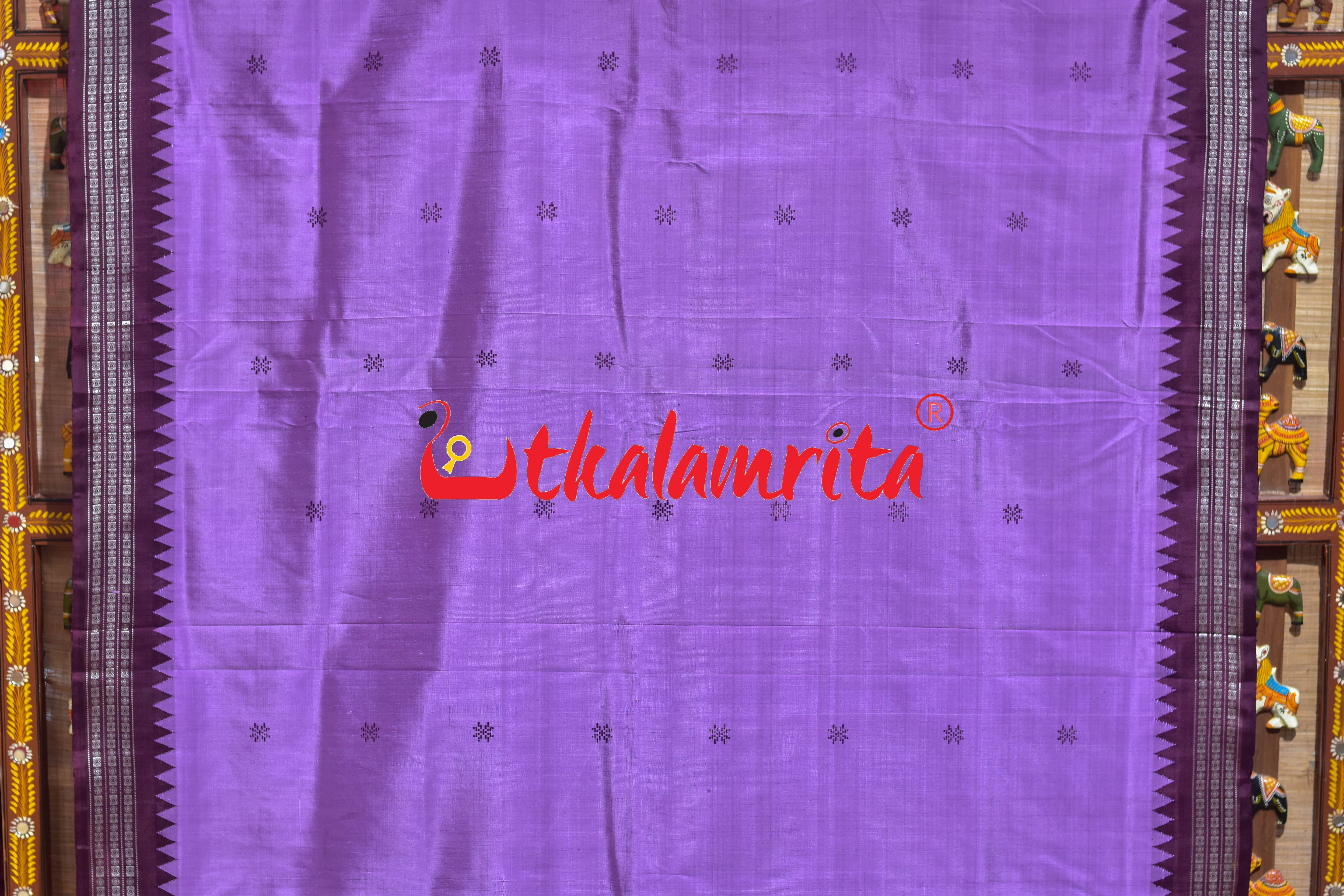 Purple Berry Maroon Double Anchal Berhampuri Silk Saree