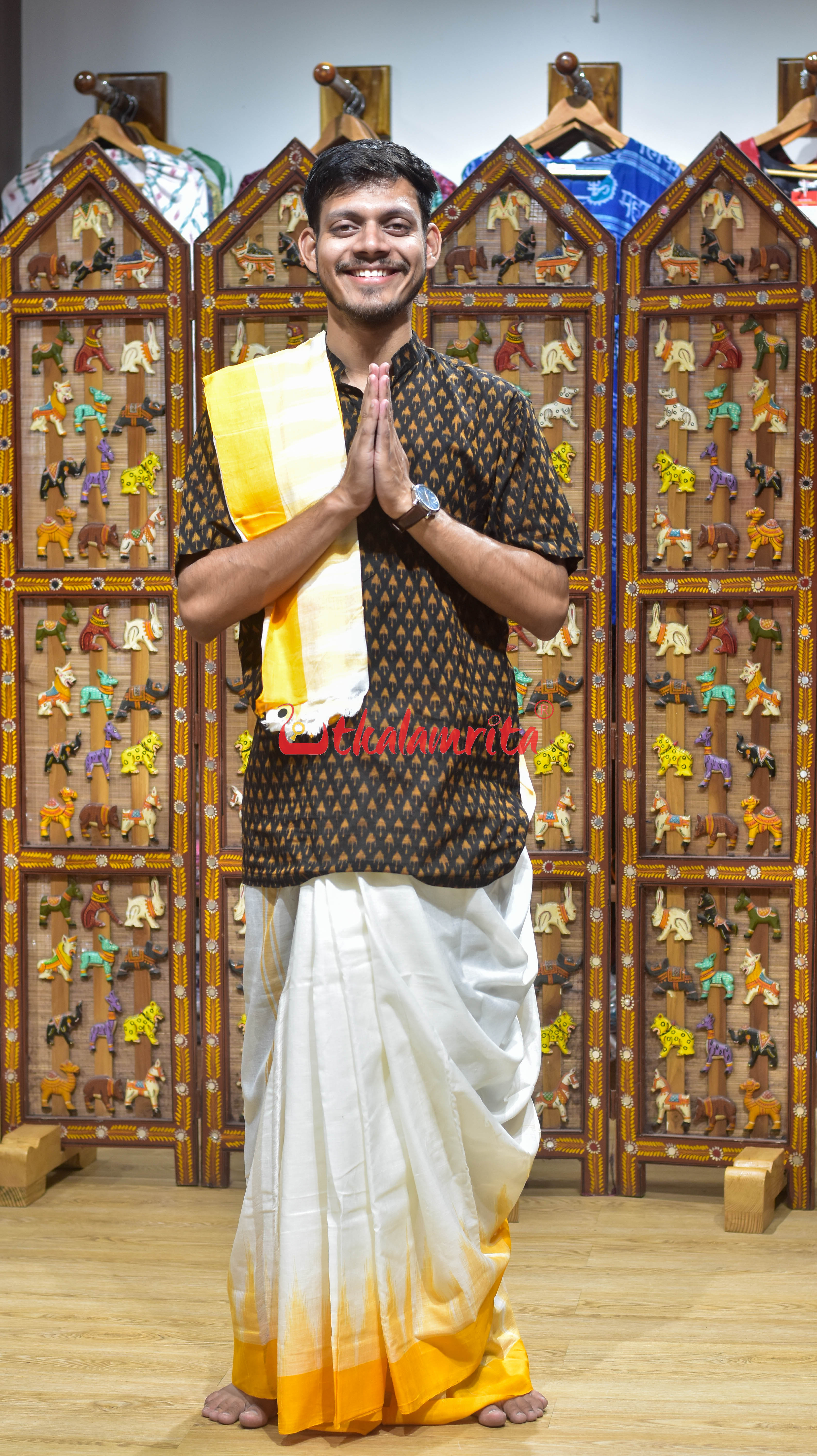 White Yellow Kumbha Cotton Joda