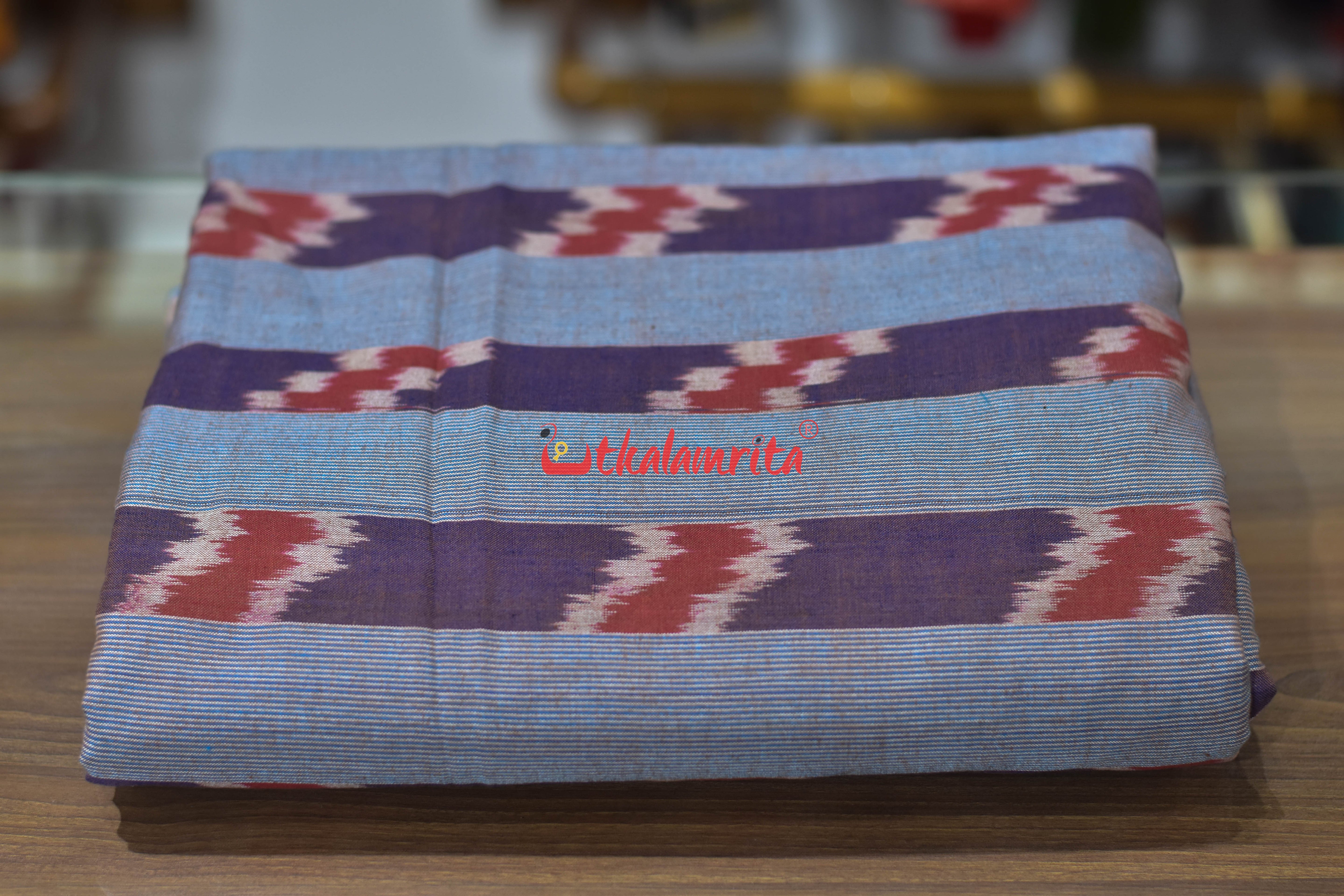 Dual Shade Purple Golden Lines Cotton (Fabric)