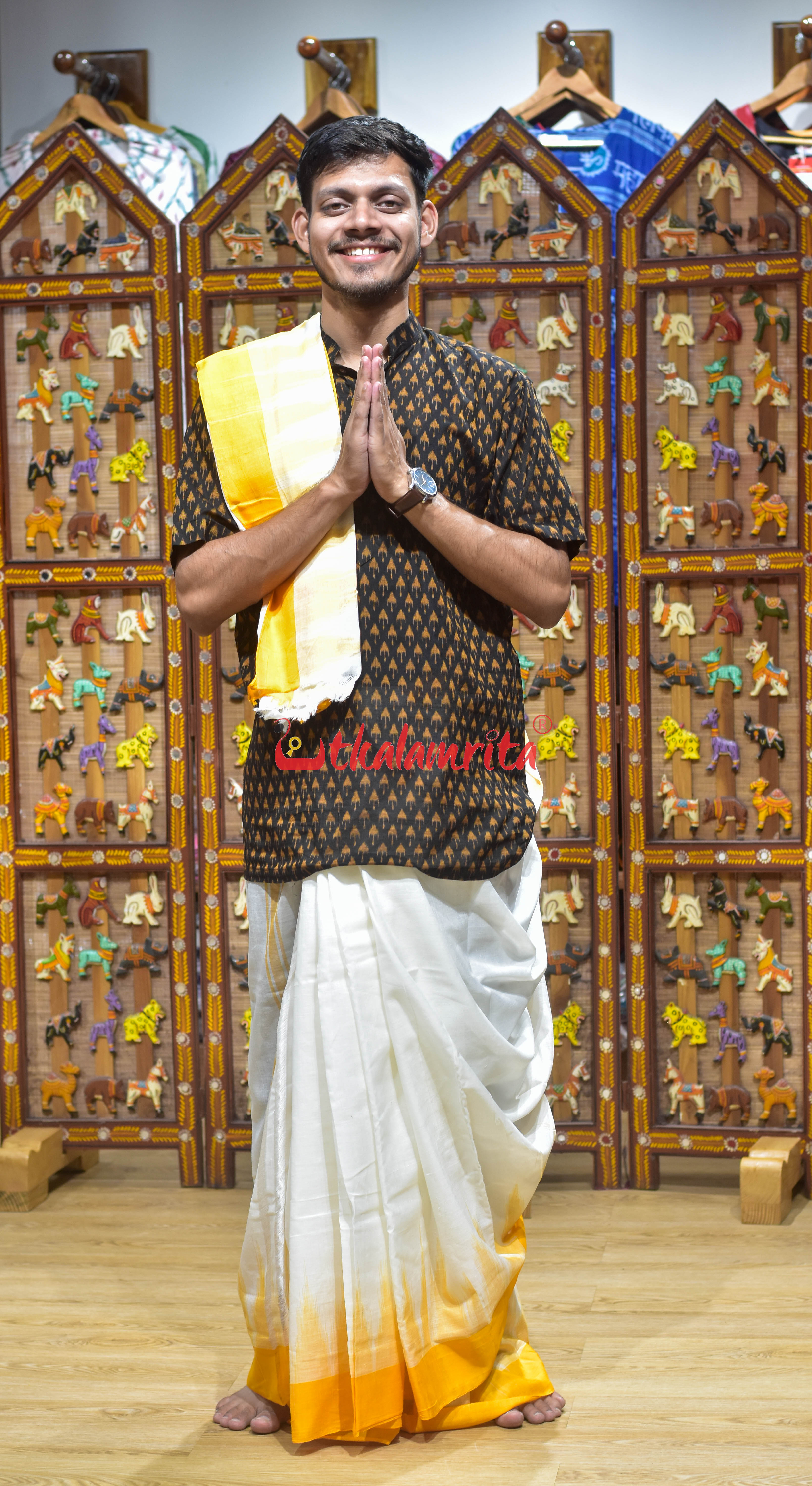 White Yellow Kumbha Cotton Joda