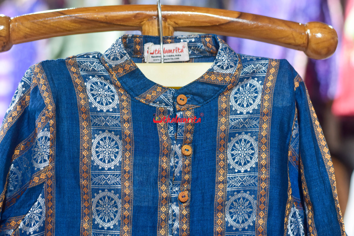 Blue Konark wheel (Ladies Top)