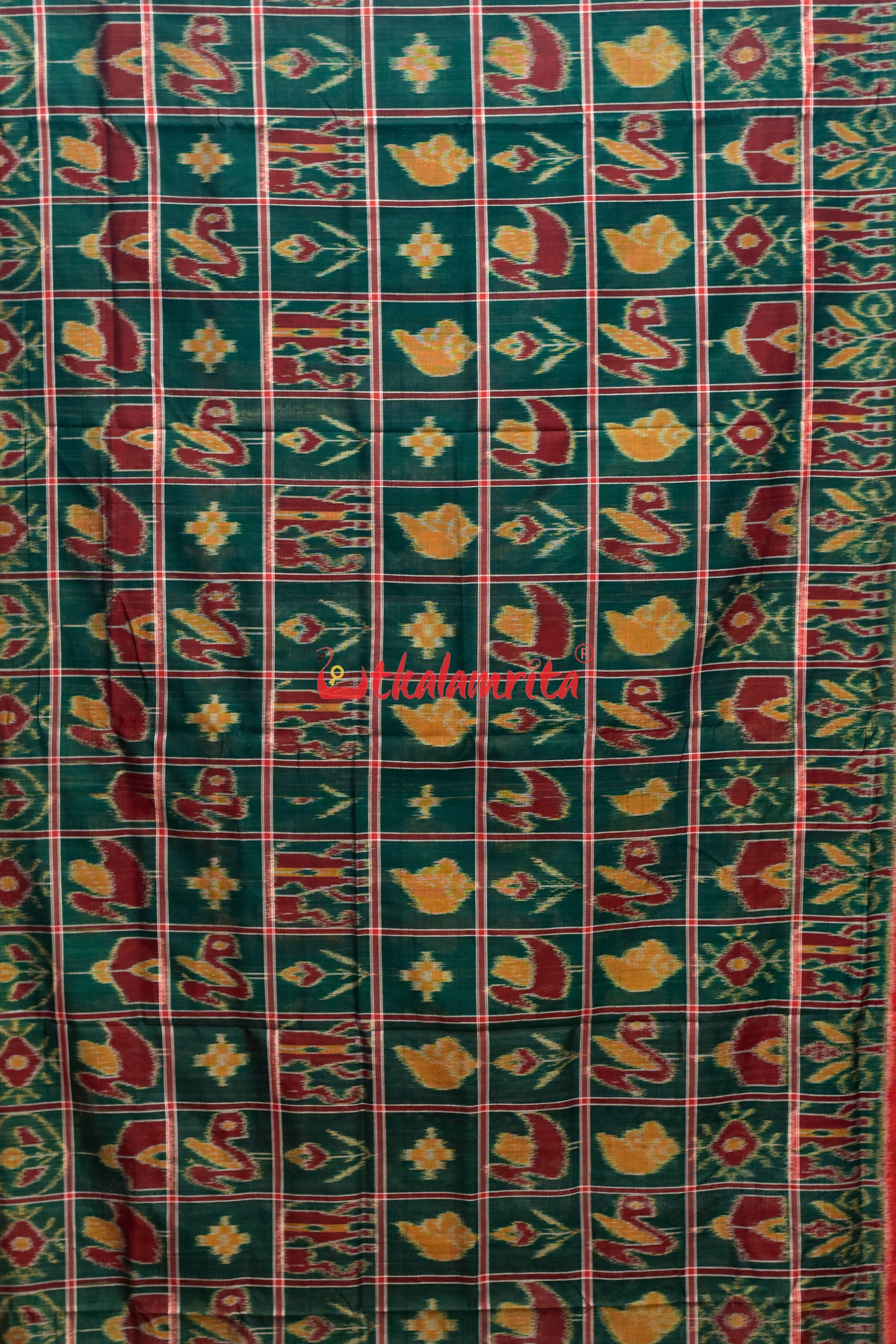 Deep Green Nabakothi Cotton Saree