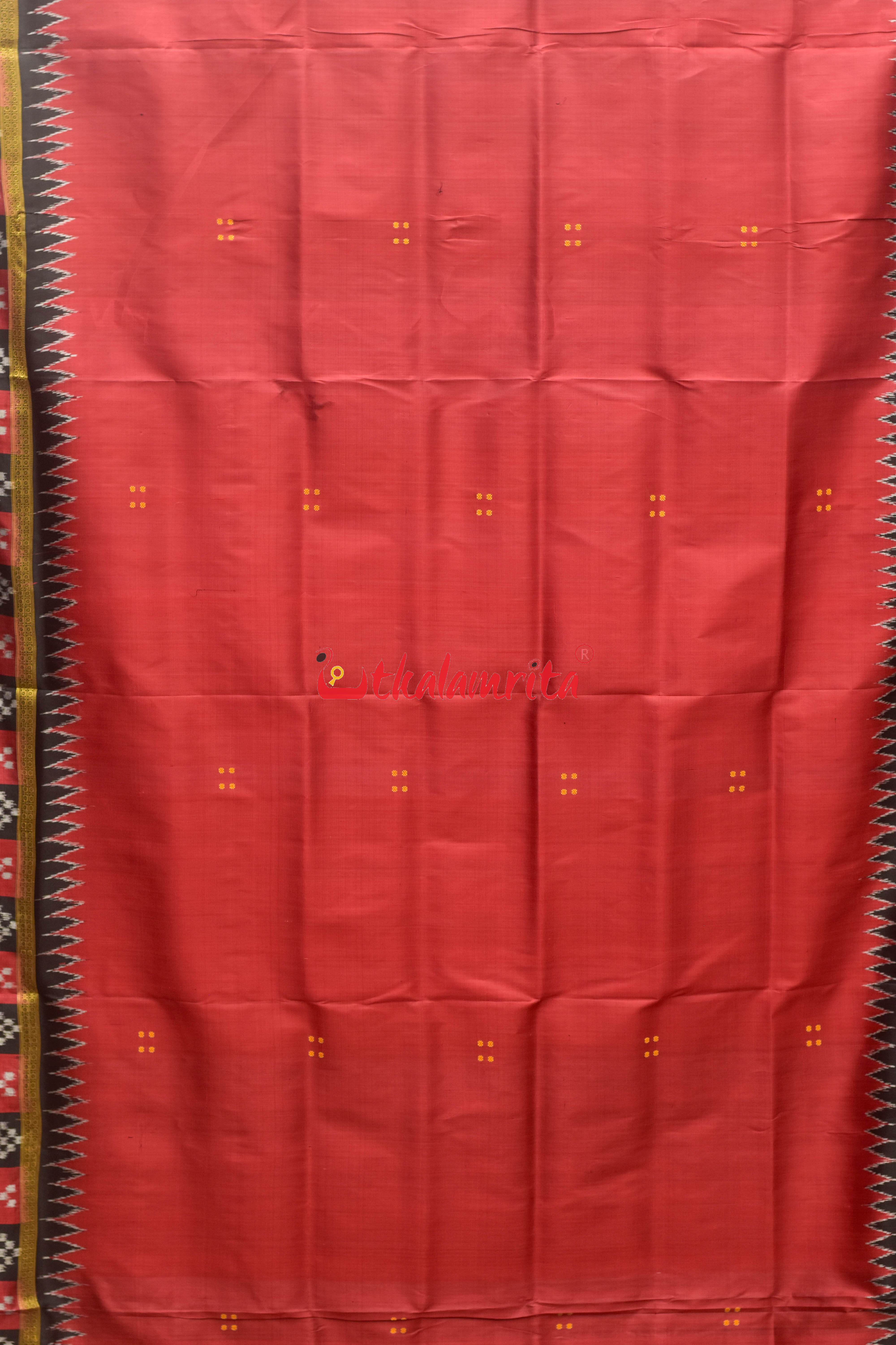 Maroon with Pasapali Border Khandua Silk Saree
