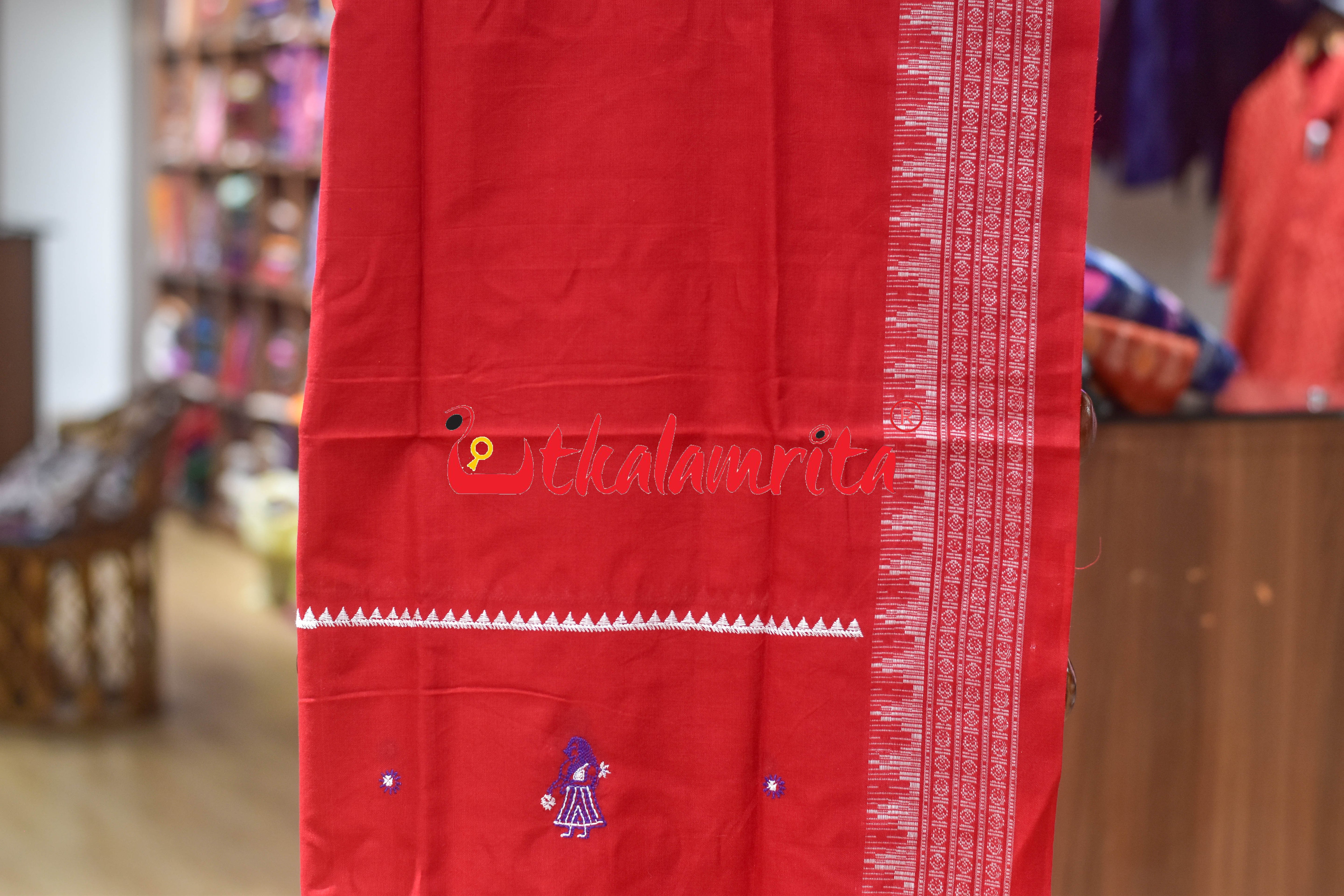 Violet Red Doll Bomkai Cotton Dress Set