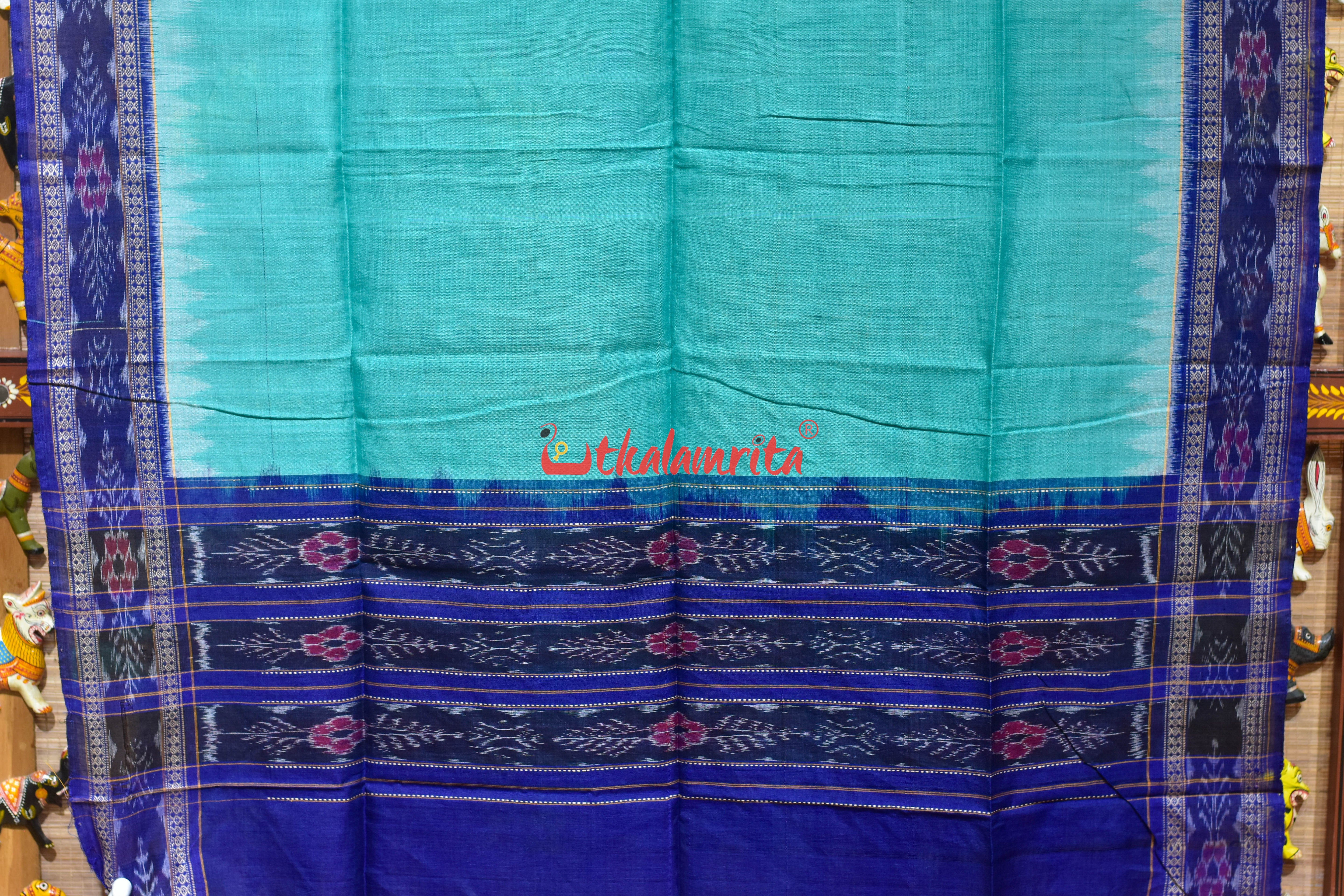 Sea Green Flower Bandha Cotton (Dupatta)