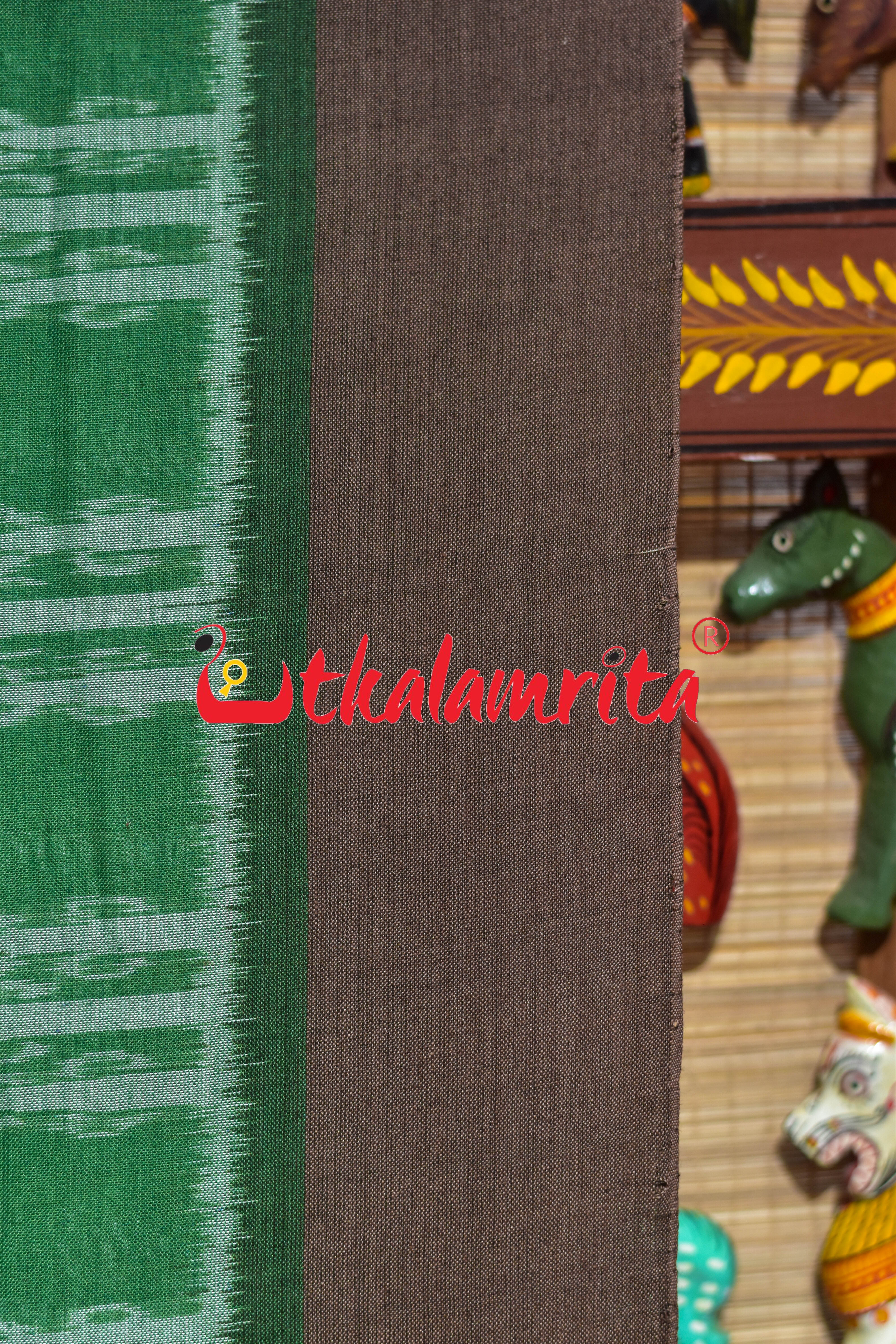 Green Makka Chaonra Khandua Cotton Saree