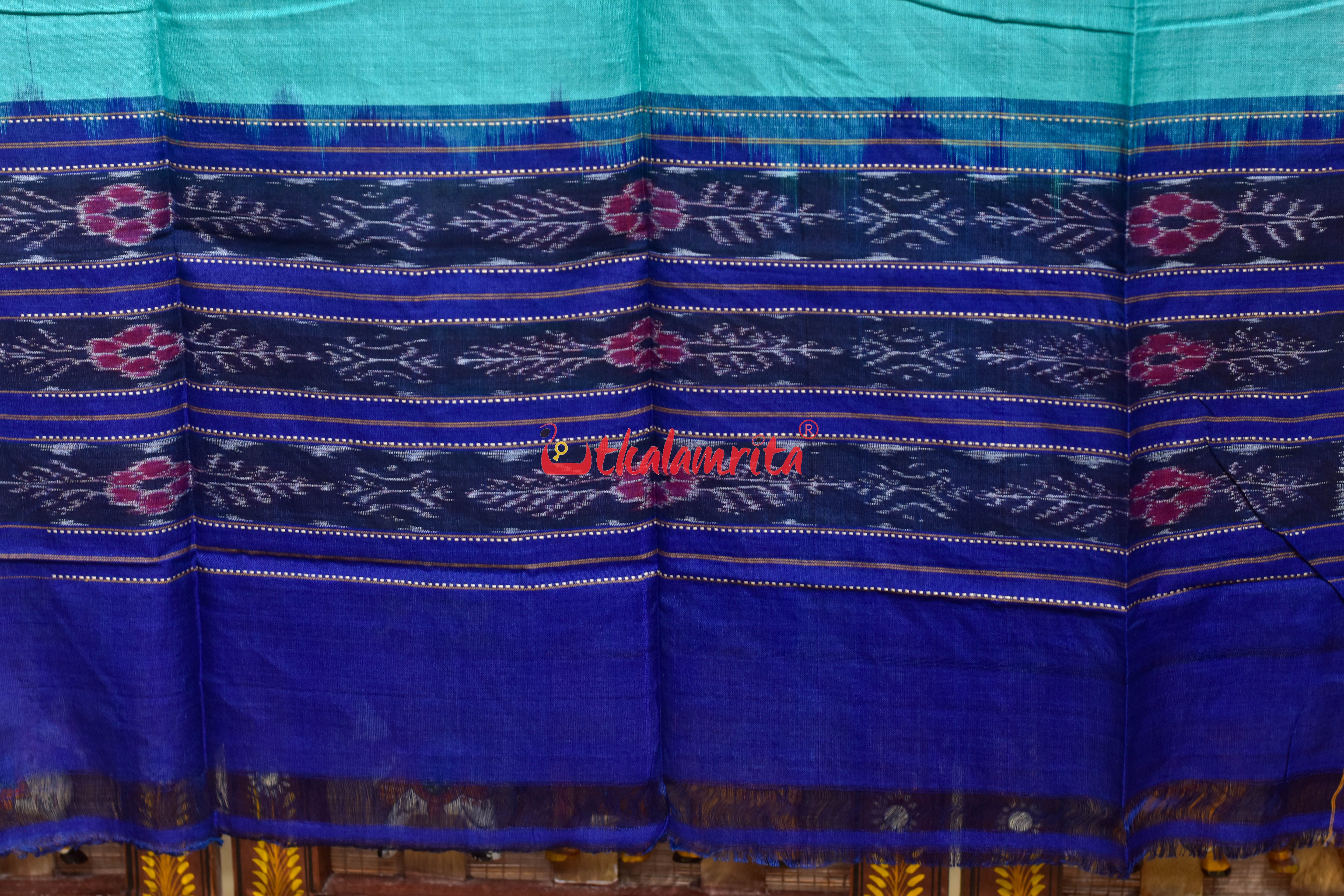 Sea Green Flower Bandha Cotton (Dupatta)