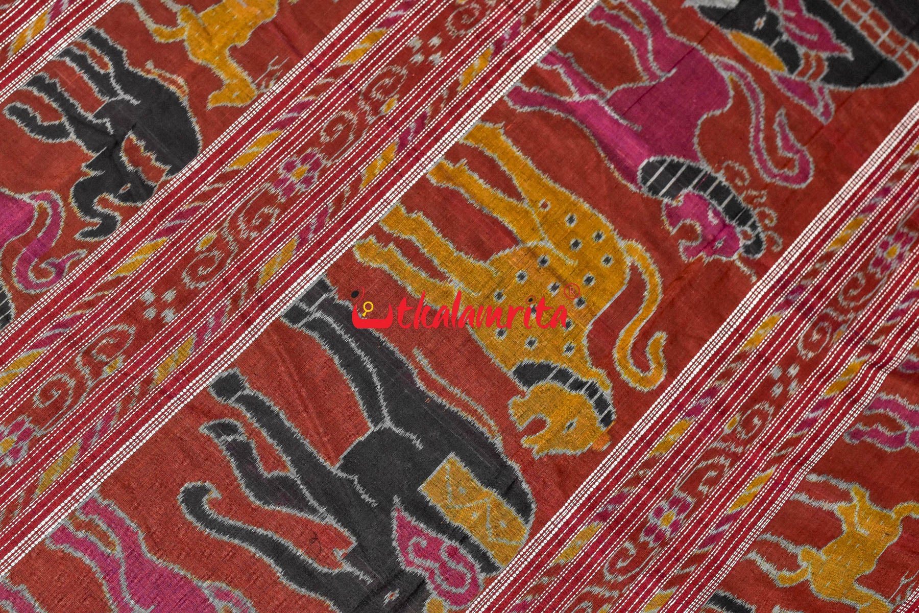 Black Red and Green Combo Nabakothi Cotton Saree