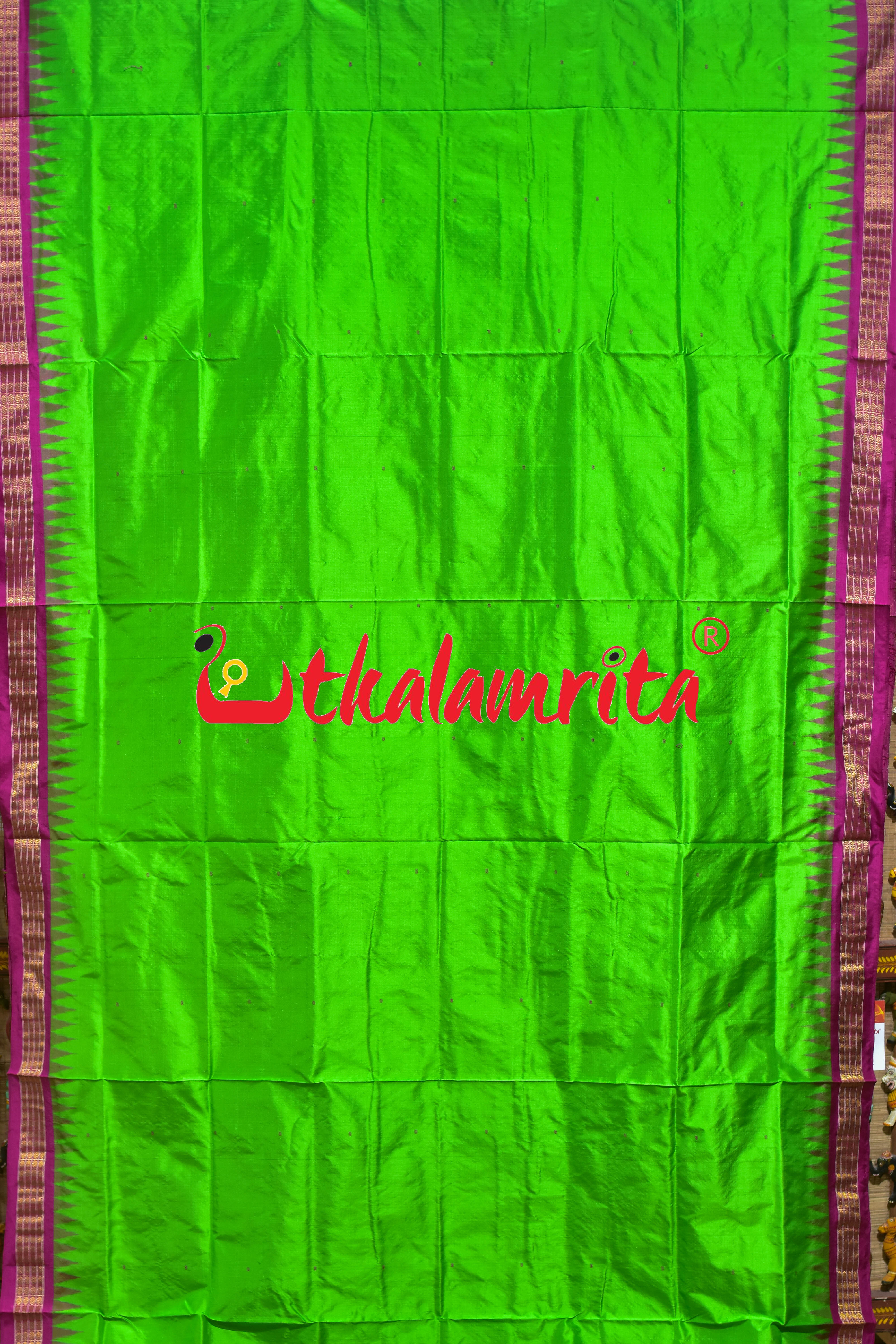 Green Pink Half Tissue Sambalpuri Silk Saree