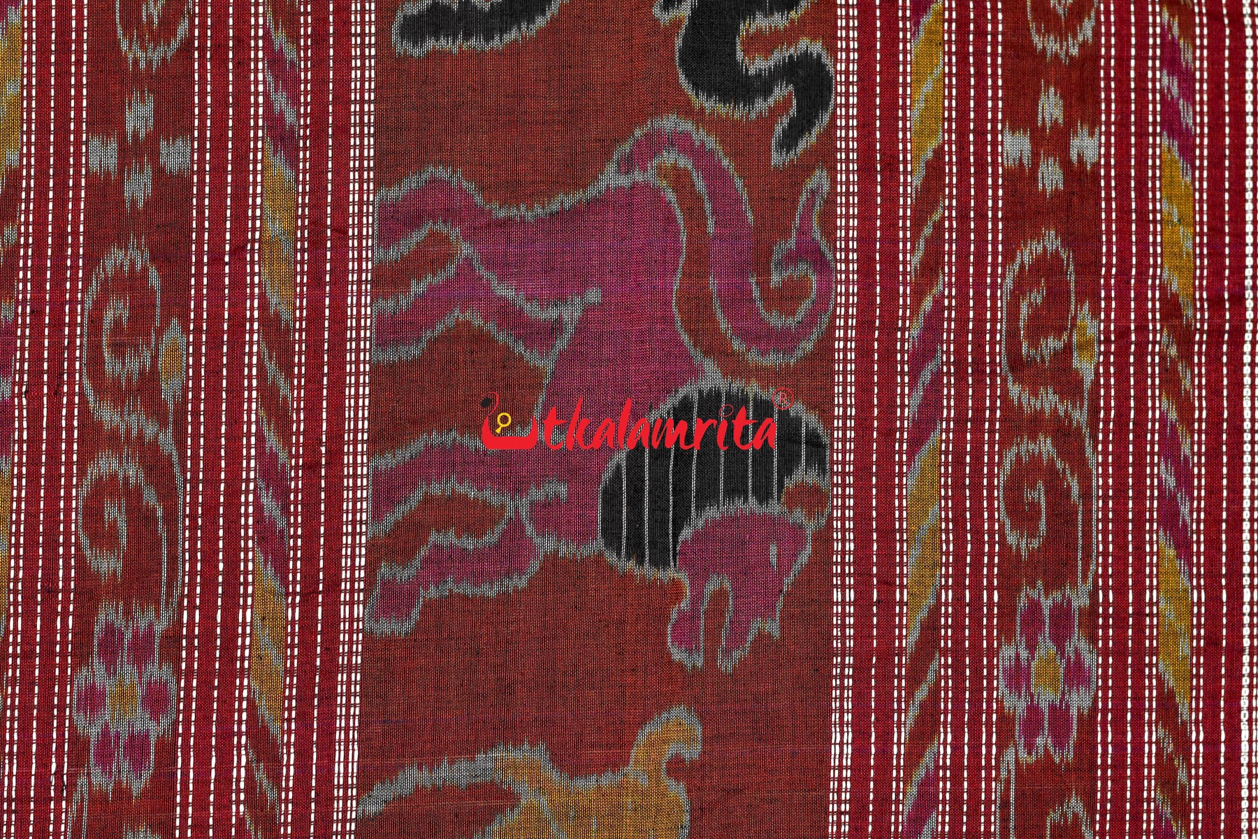 Black Red and Green Combo Nabakothi Cotton Saree