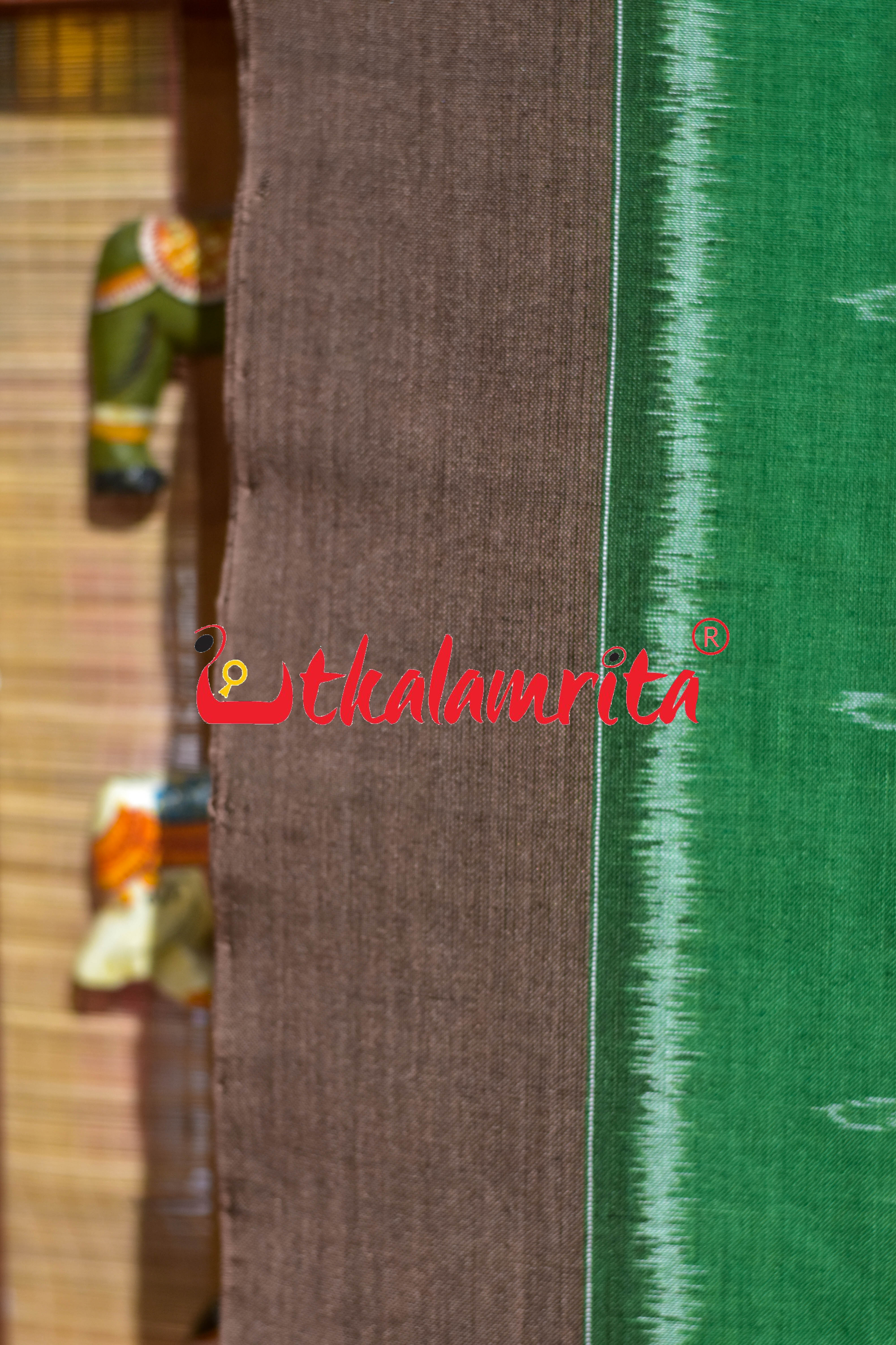 Green Makka Chaonra Khandua Cotton Saree