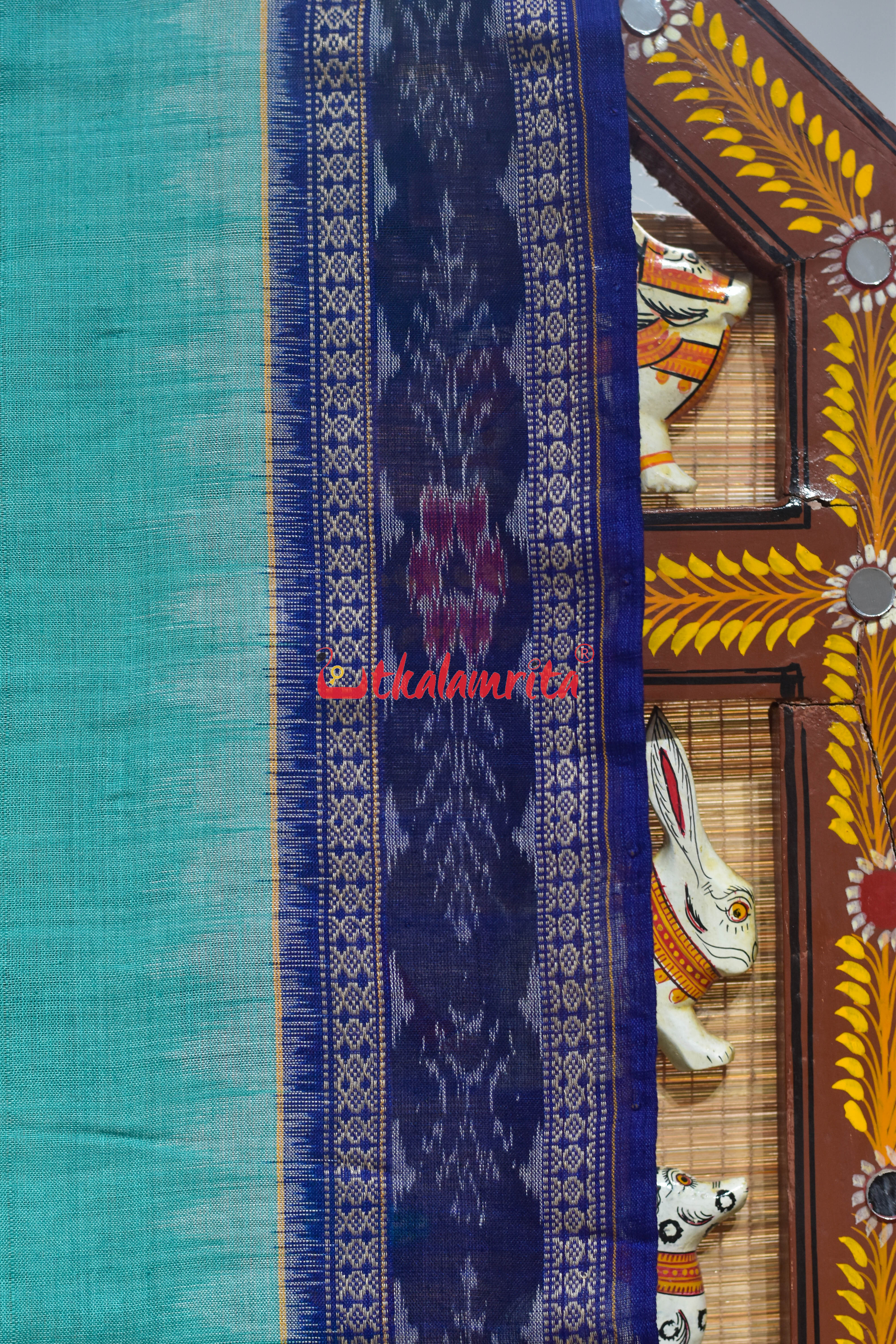 Sea Green Flower Bandha Cotton (Dupatta)