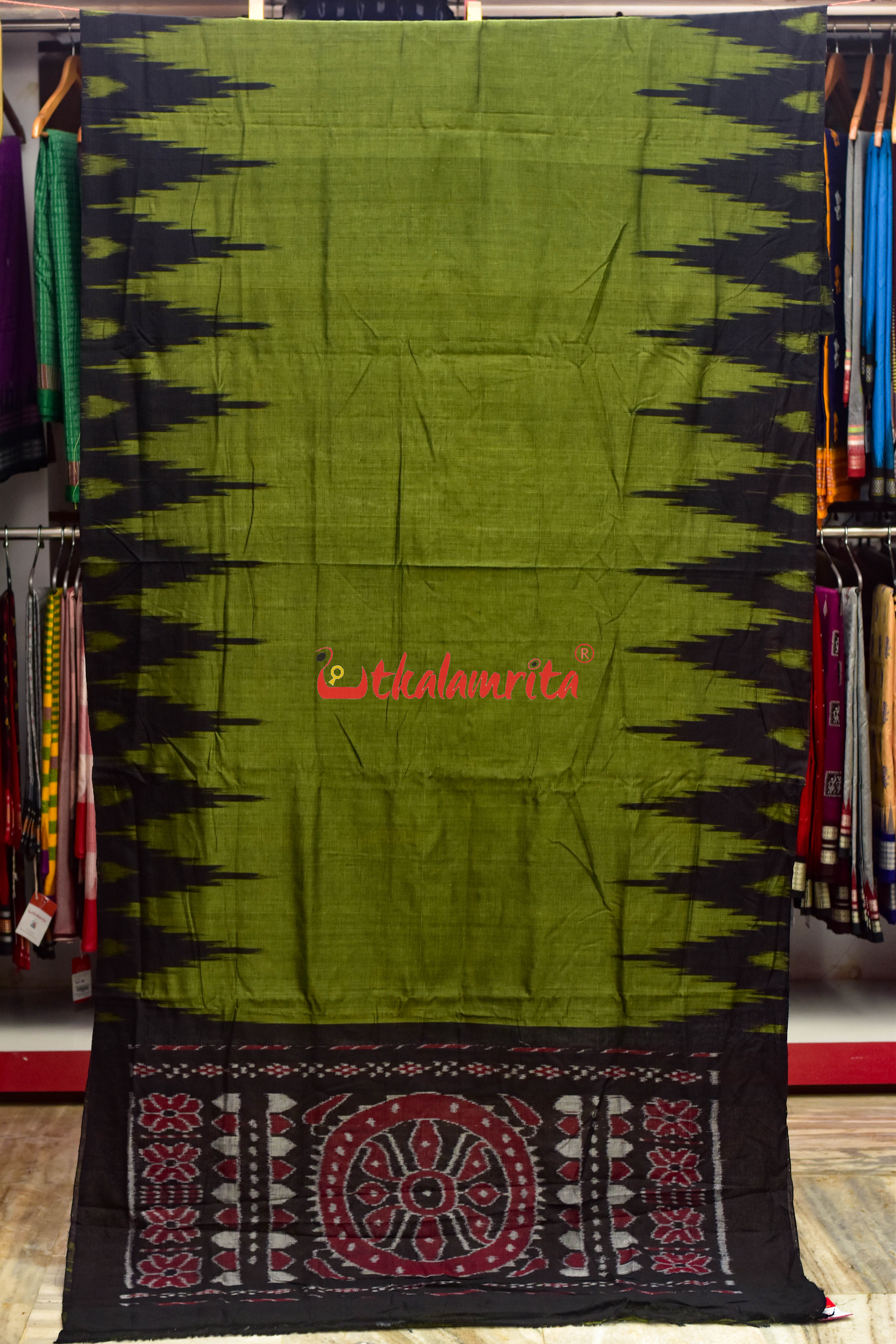 Mehndi Kargil Kumbha Cotton Saree