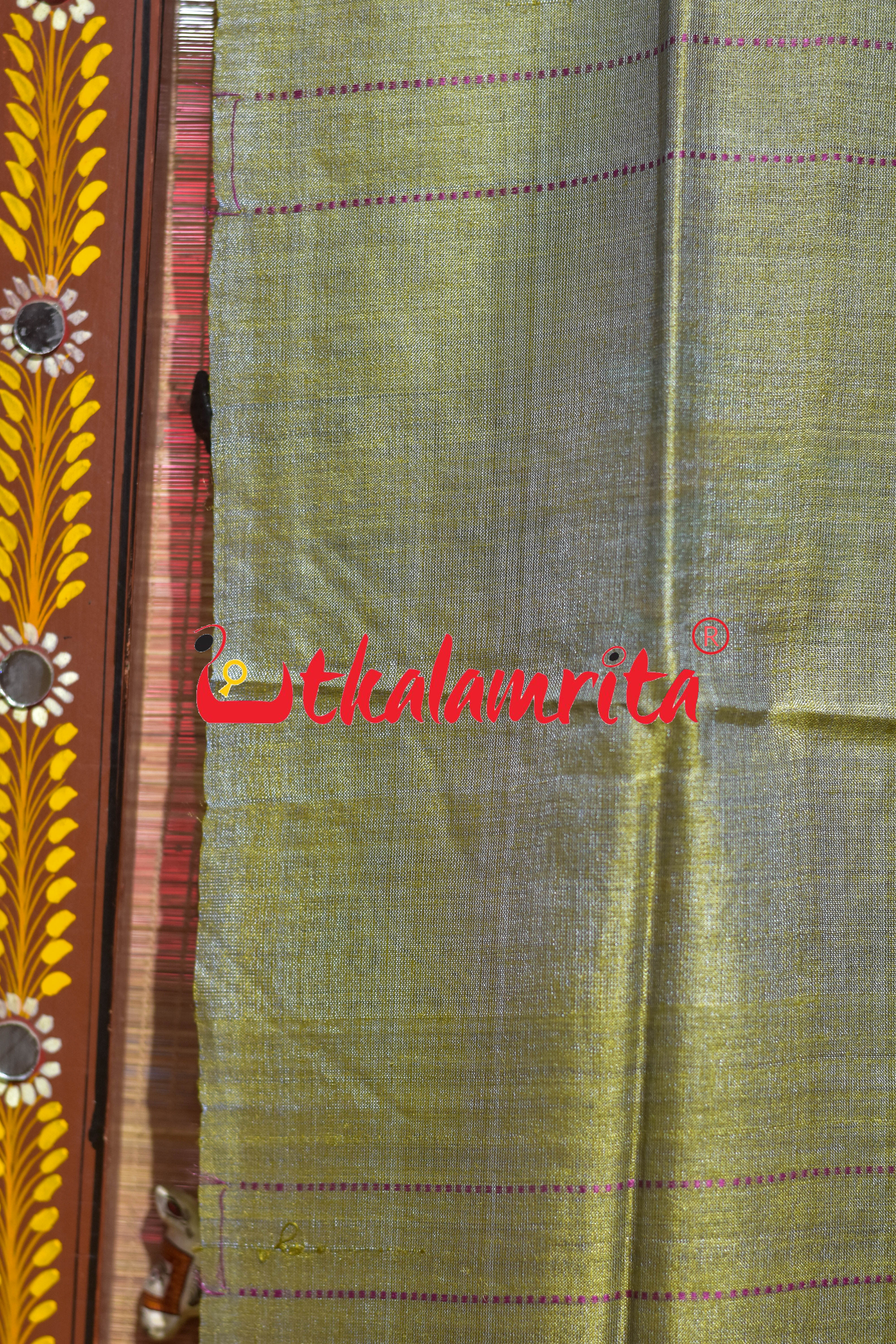 Shiny Golden Pink Dongria Tussar Silk (Stole)