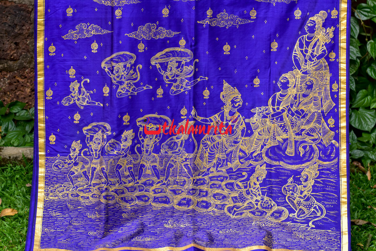 Blue Setu Nirman Pattachitra Silk Saree