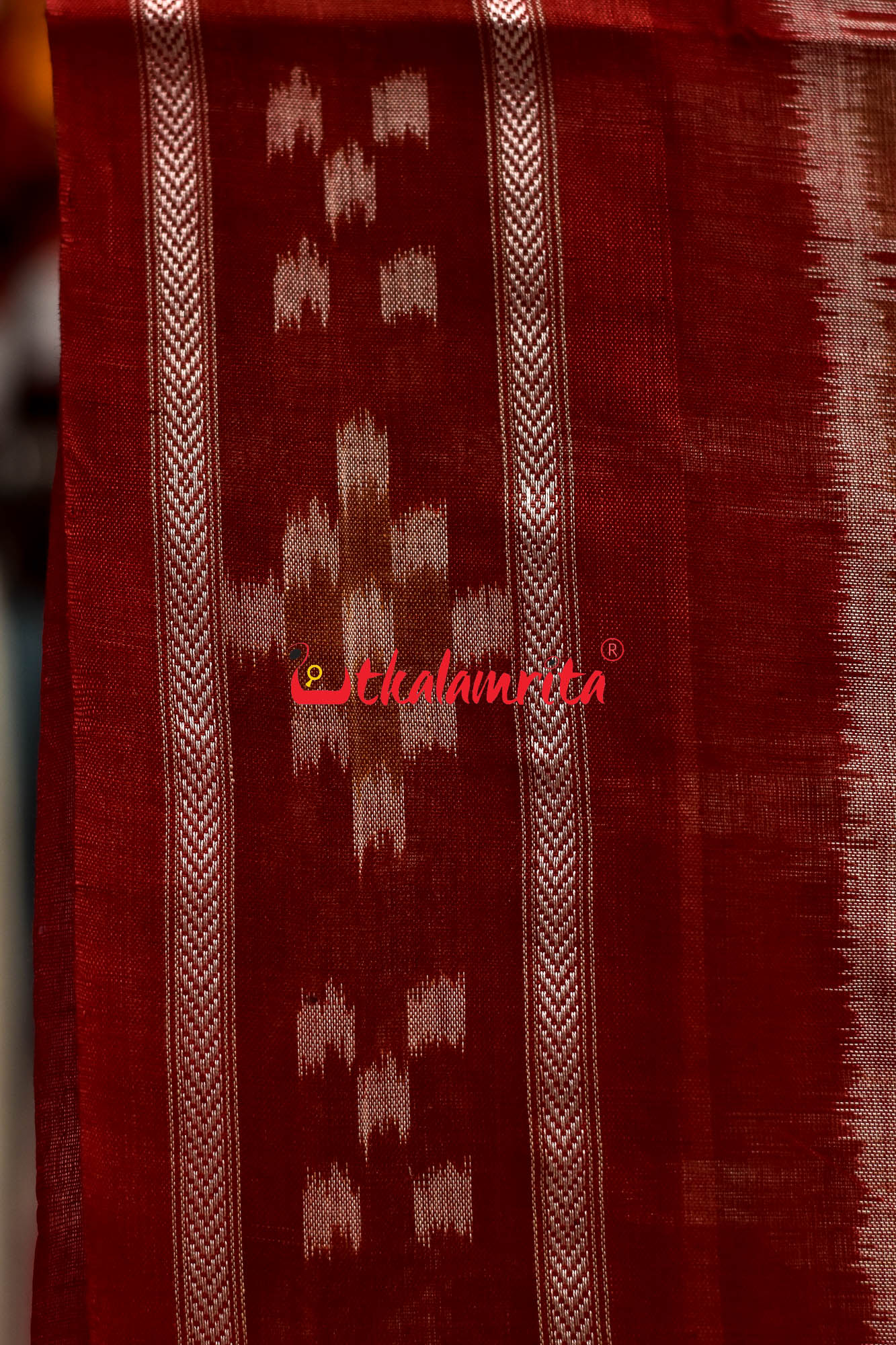 Off White Kumbha Pasapali Border Khandua Cotton Saree