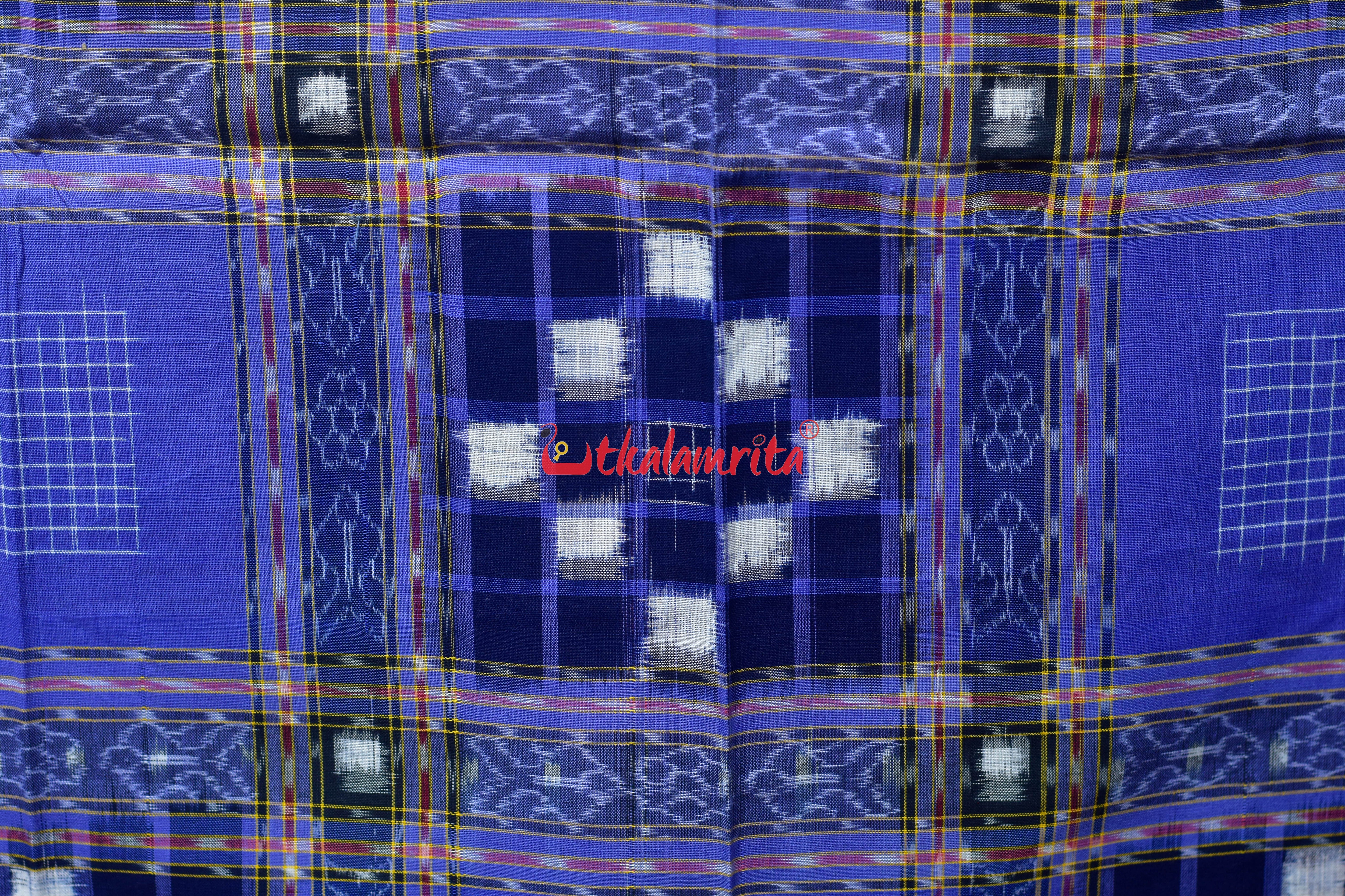 Sky Blue Check Pasapali (Double Bedsheet)