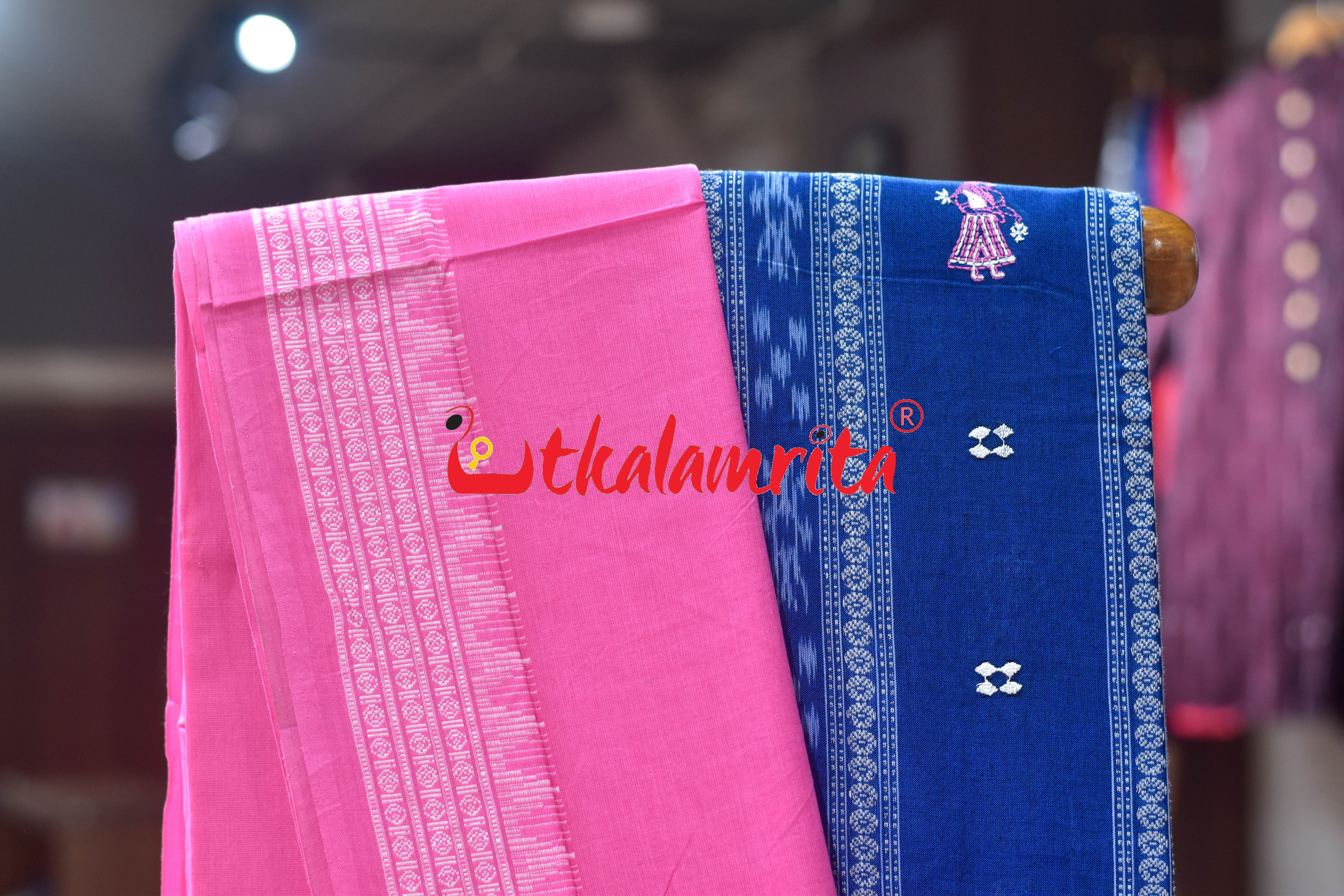 Teal Blue Pink Doll Bomkai Dress Set