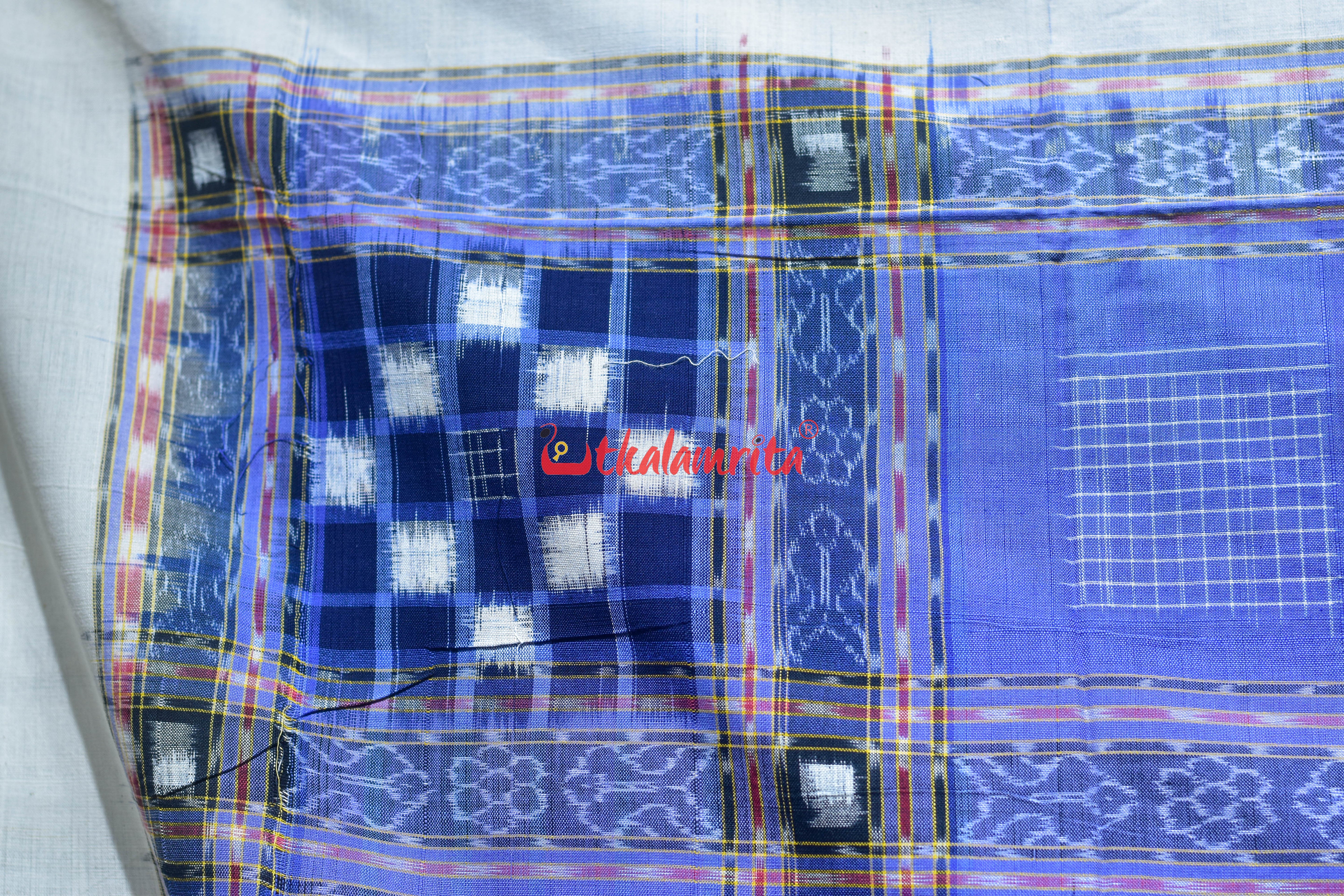 Sky Blue Check Pasapali (Double Bedsheet)
