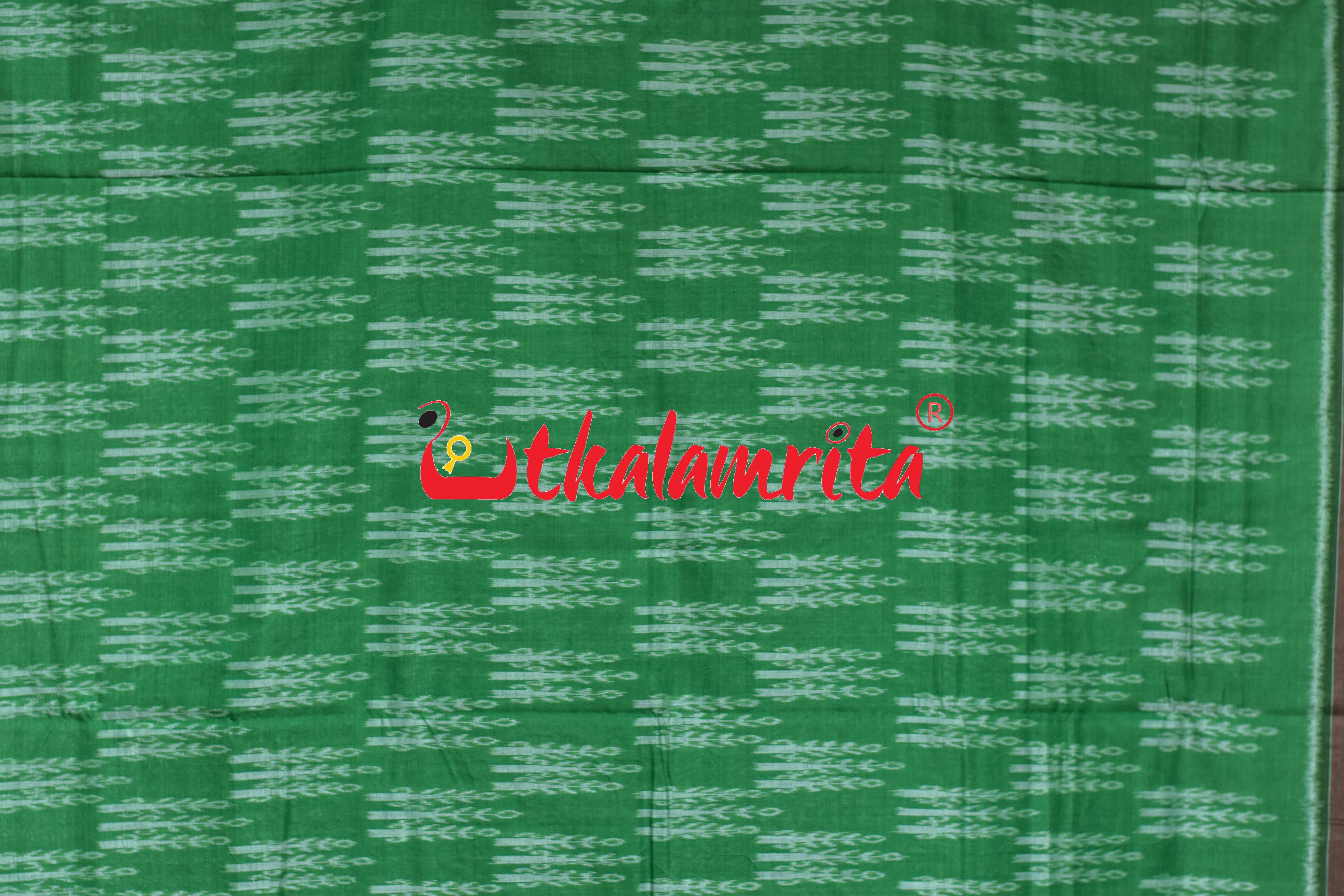 Green Makka Chaonra Khandua Cotton Saree
