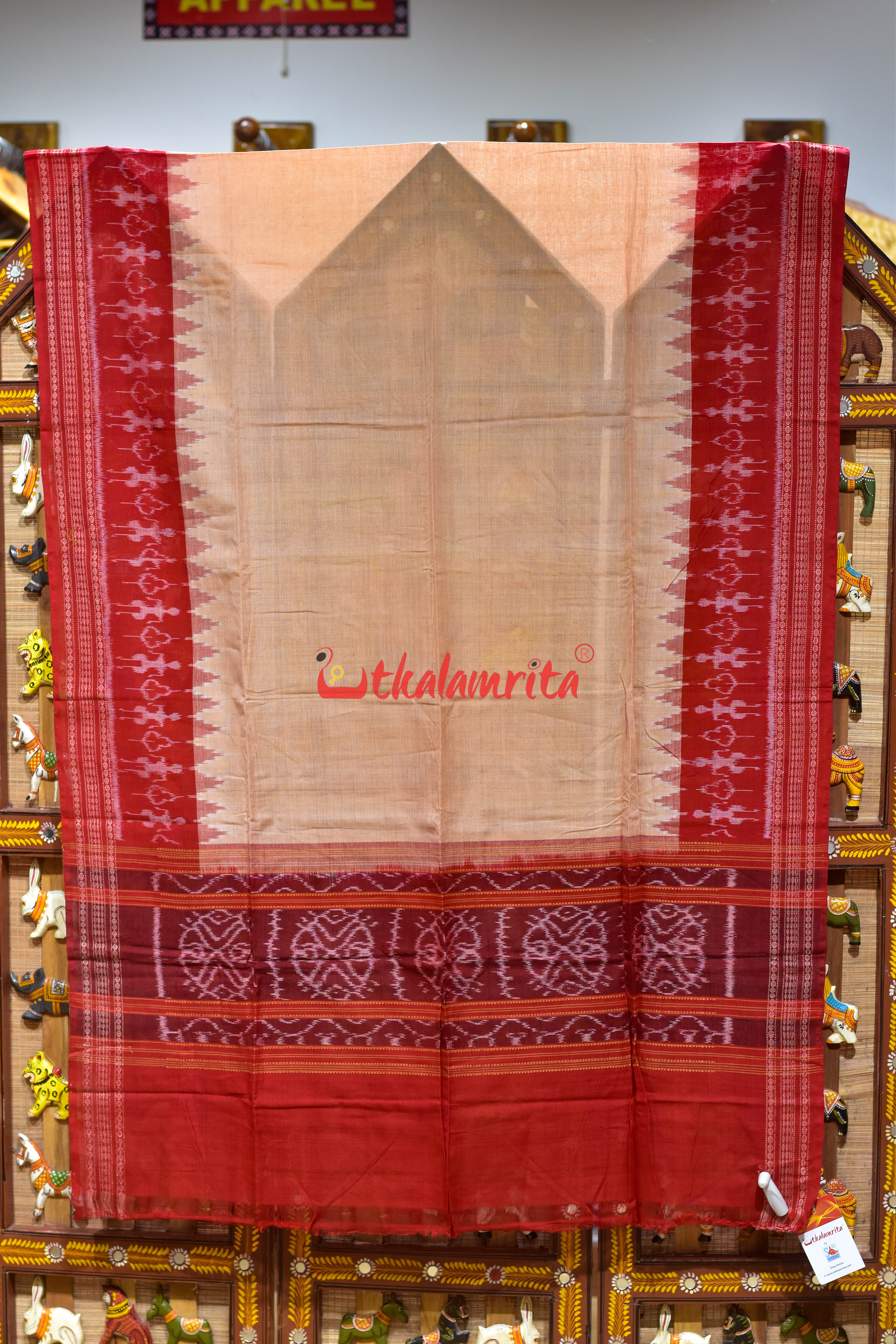 Chandan Red Tribals Bandha Cotton (Dupatta)