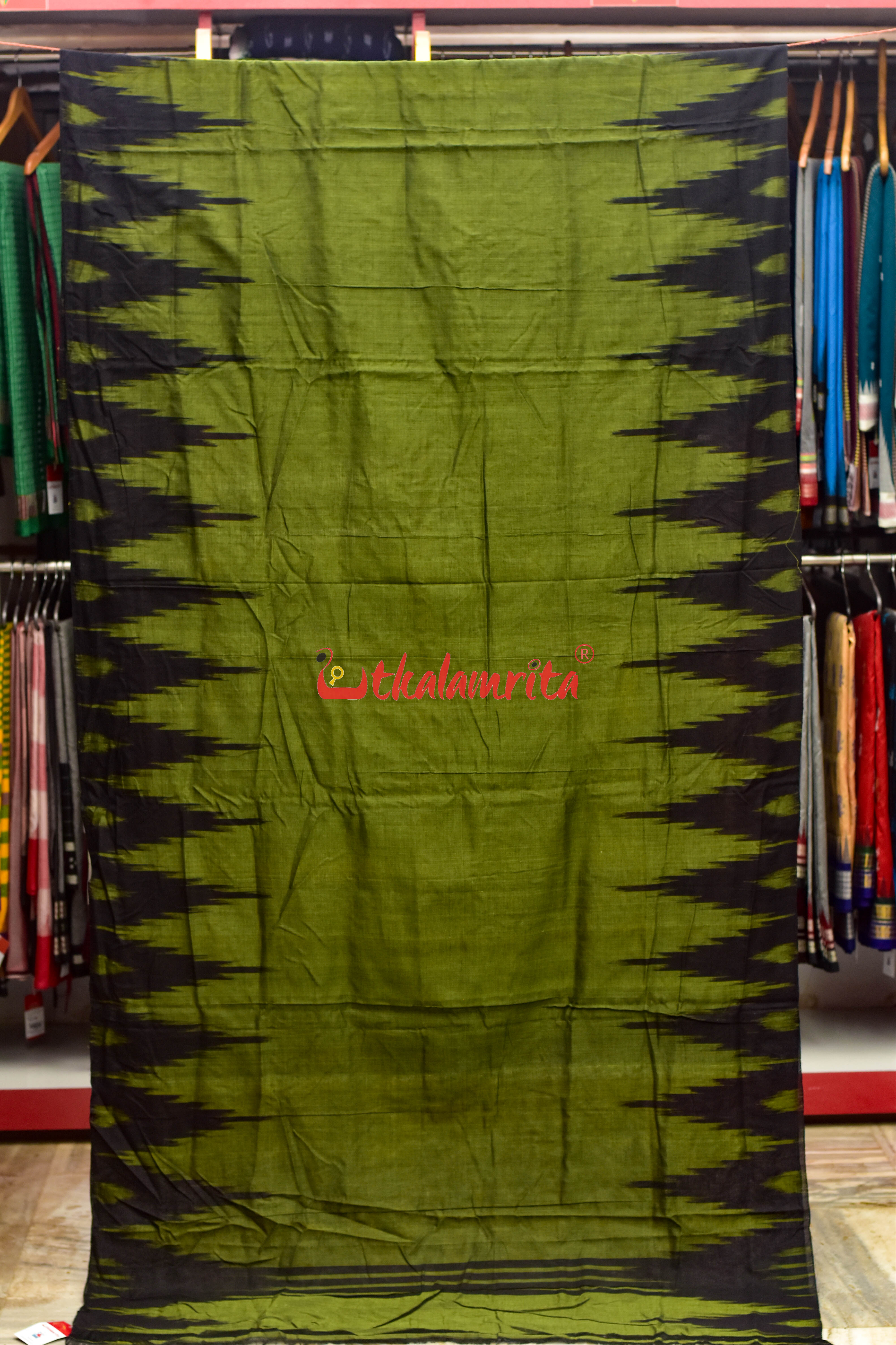 Mehndi Kargil Kumbha Cotton Saree
