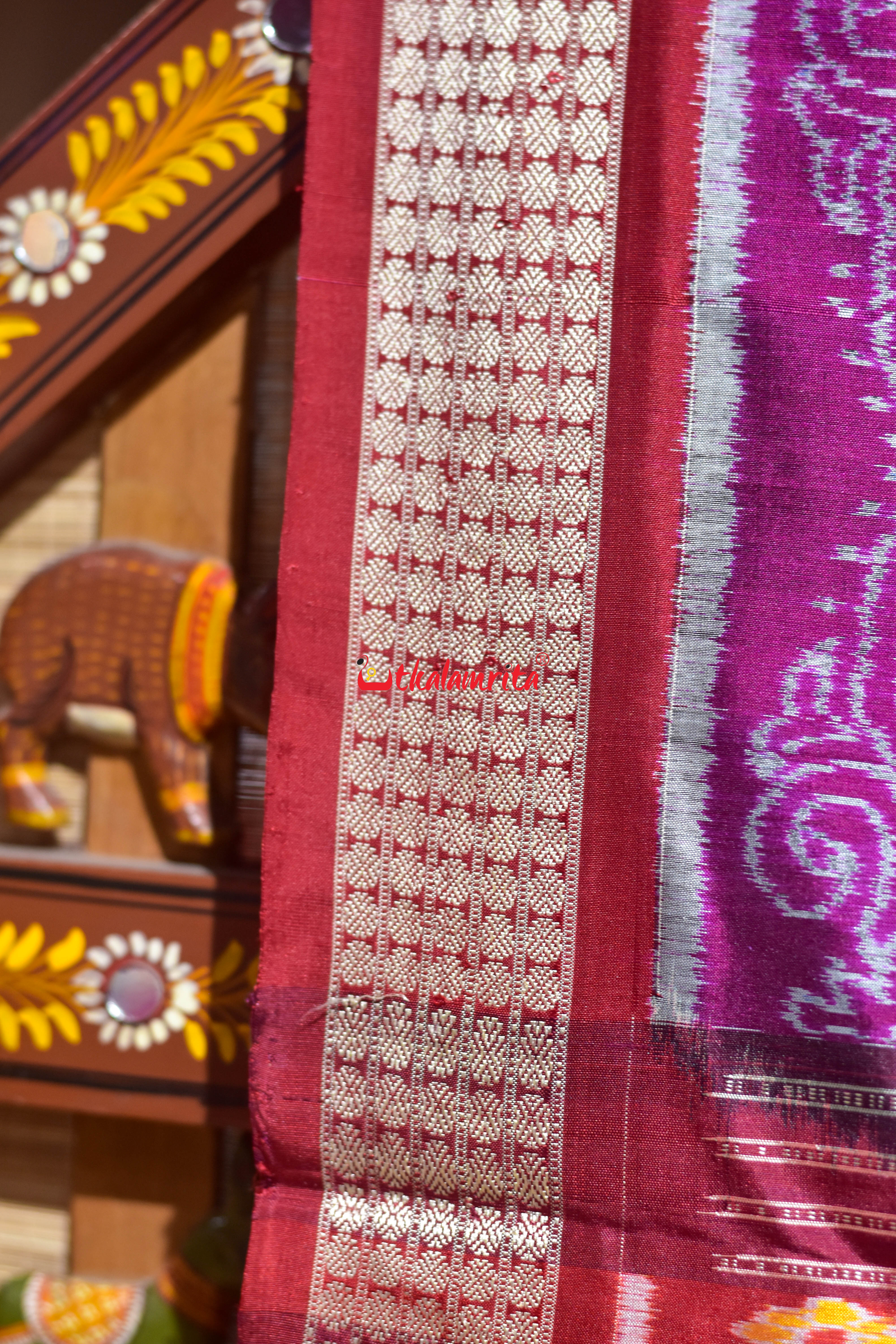 Guitar Padma Violet Sambalpuri Silk Saree