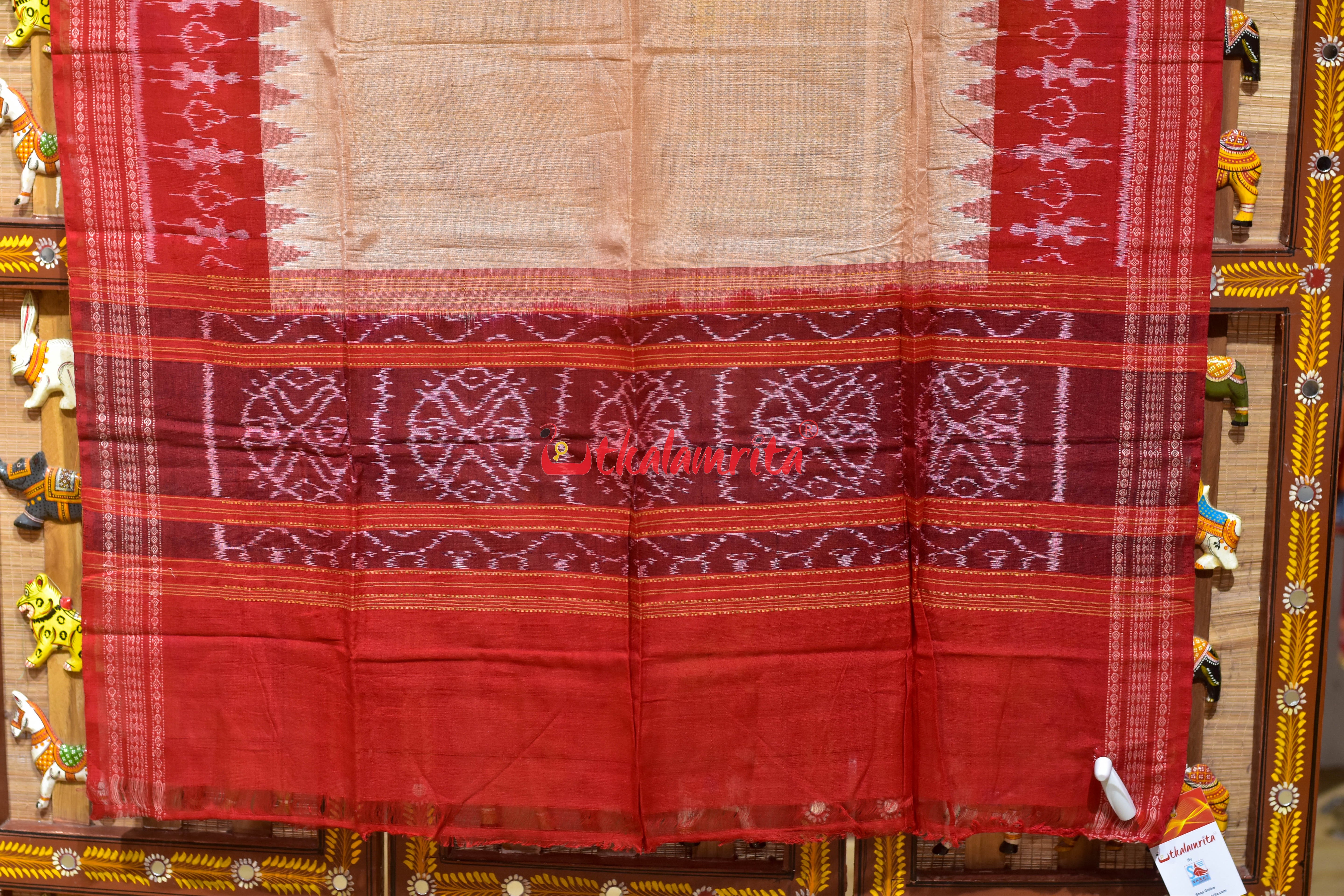 Chandan Red Tribals Bandha Cotton (Dupatta)