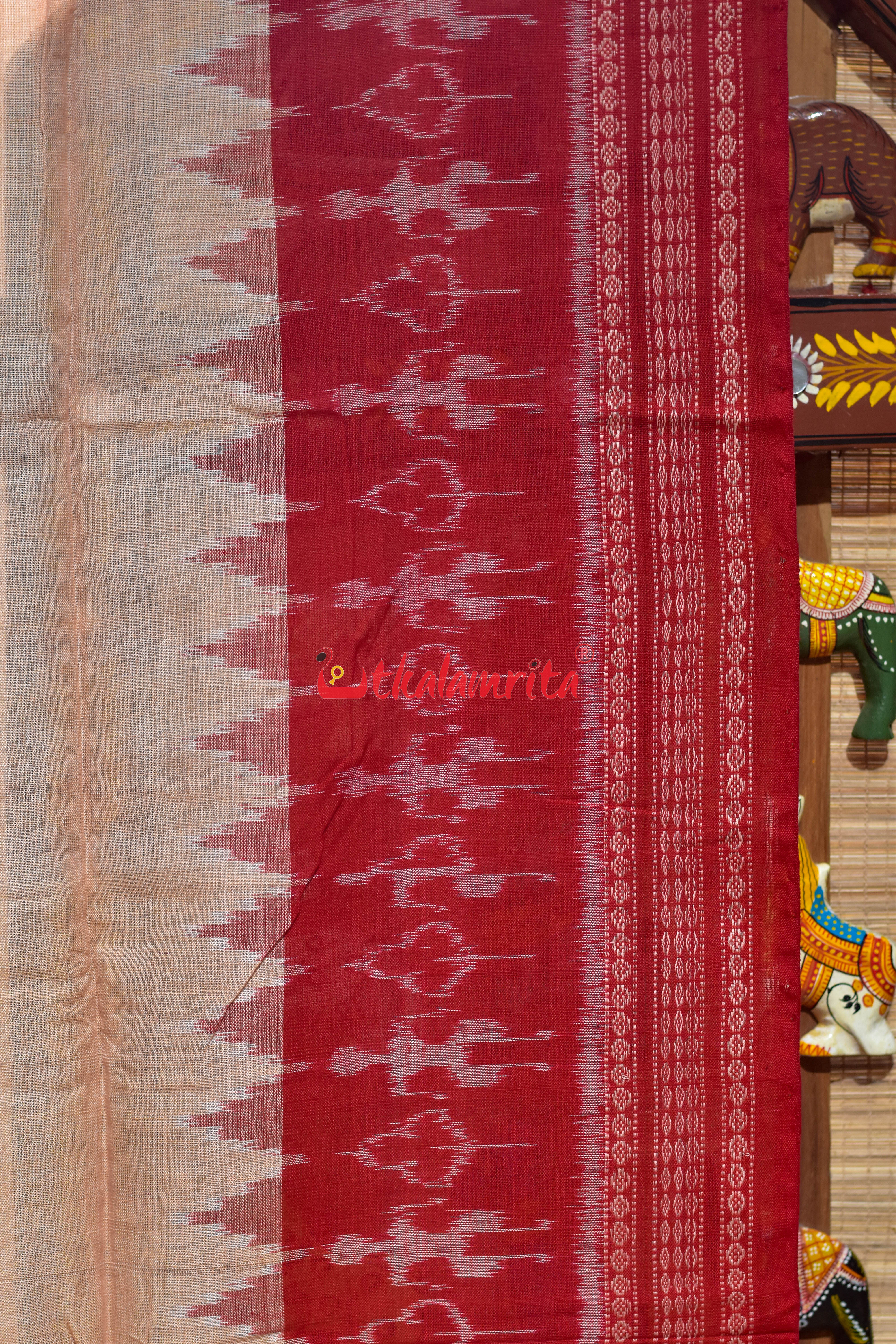 Chandan Red Tribals Bandha Cotton (Dupatta)