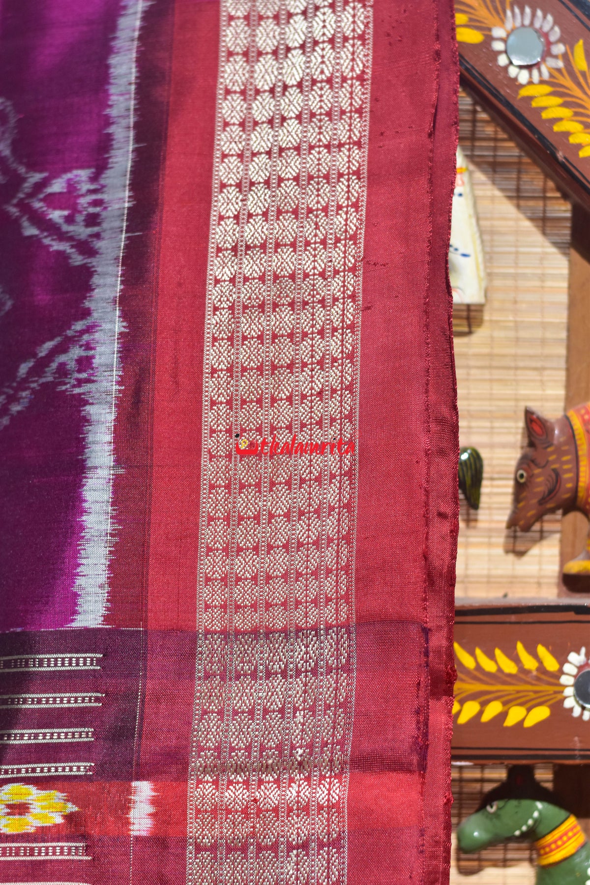 Guitar Padma Violet Sambalpuri Silk Saree