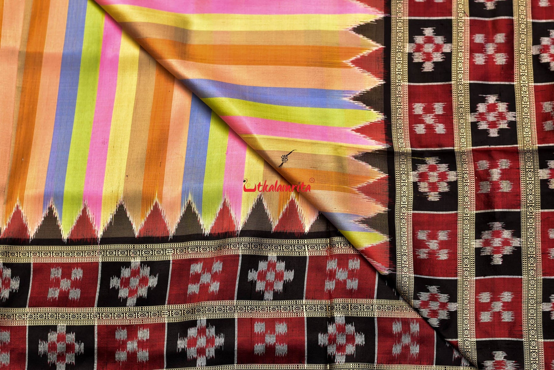 Rainbow Khandua Silk Saree