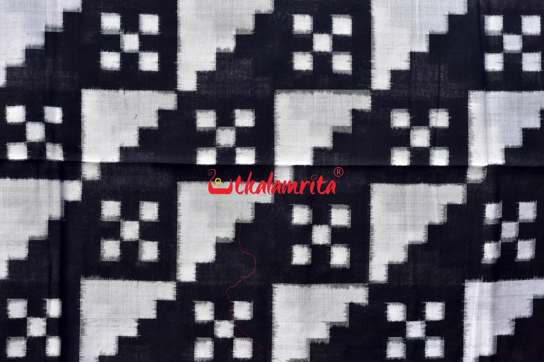 Diagonal Pasapali Black White Cotton Saree
