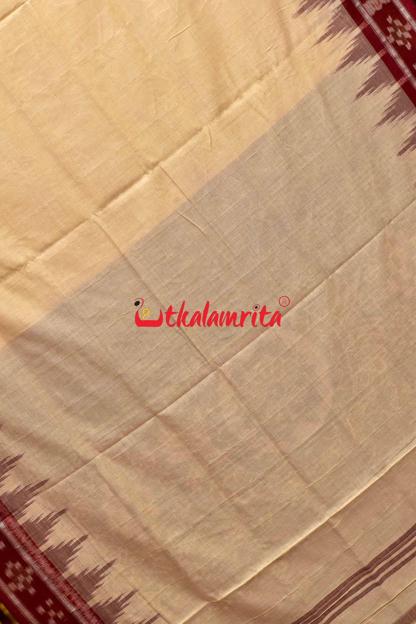 Off White Kumbha Pasapali Border Khandua Cotton Saree