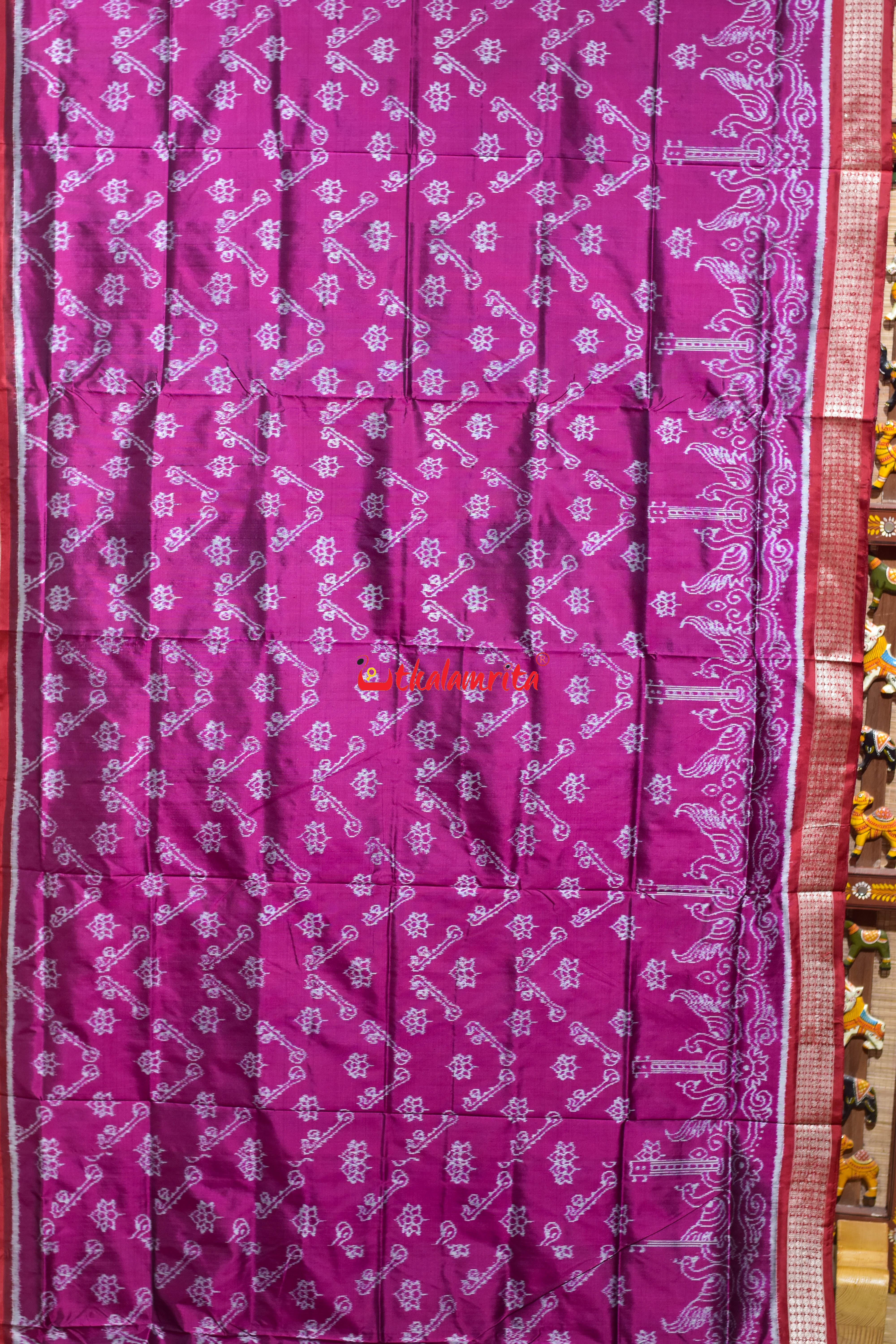 Guitar Padma Violet Sambalpuri Silk Saree