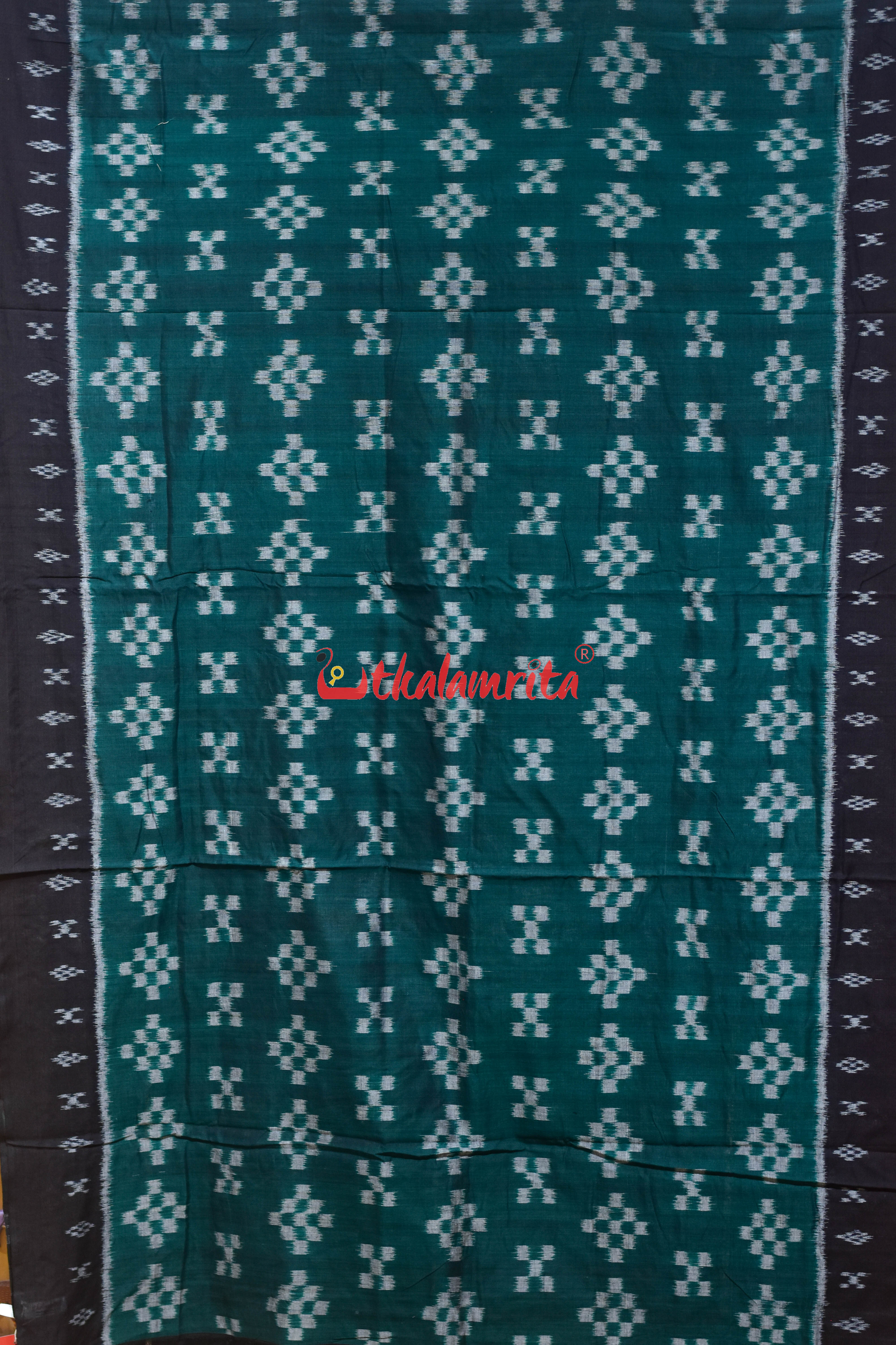 Green Black Pasapali Khandua Cotton Saree