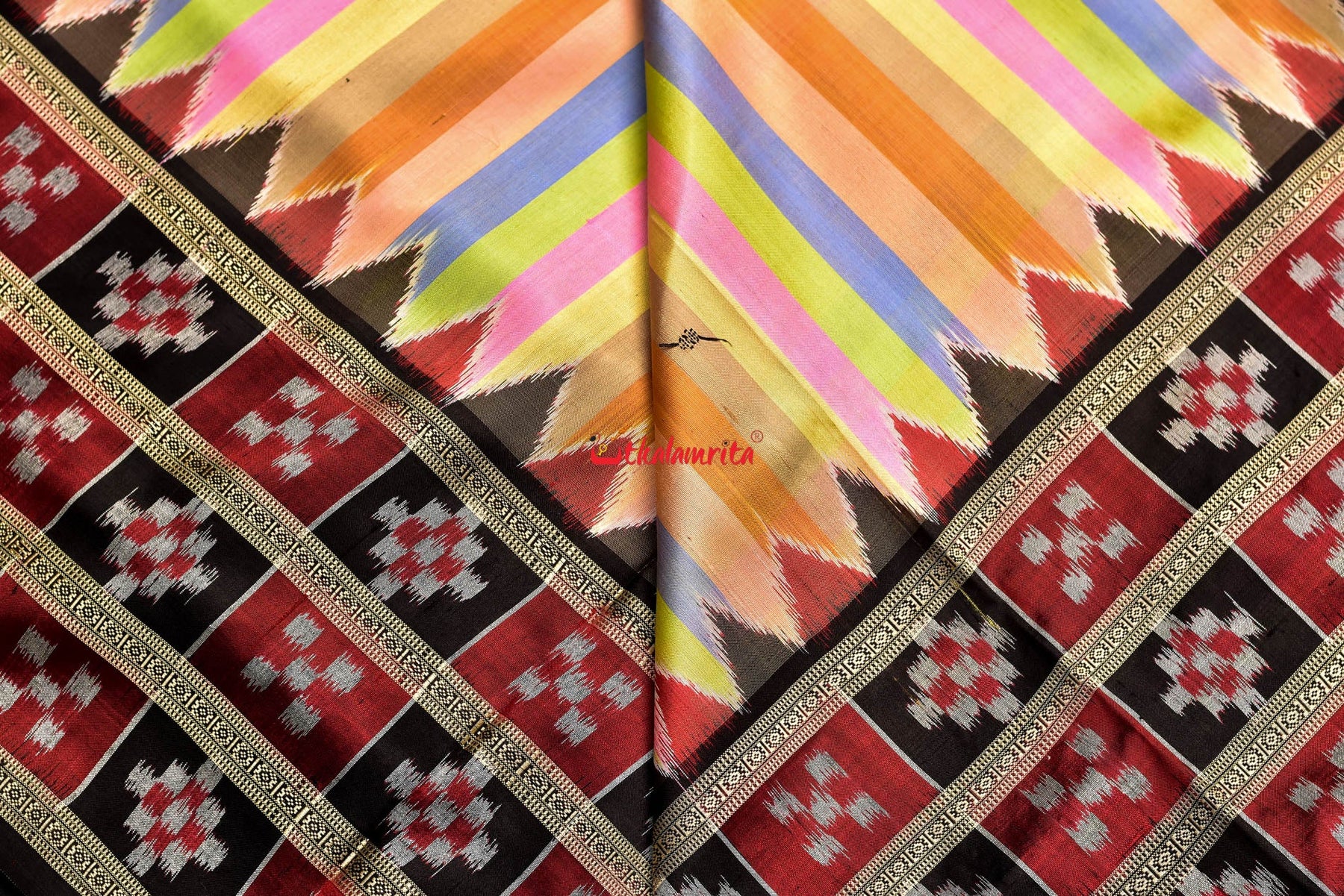 Rainbow Khandua Silk Saree