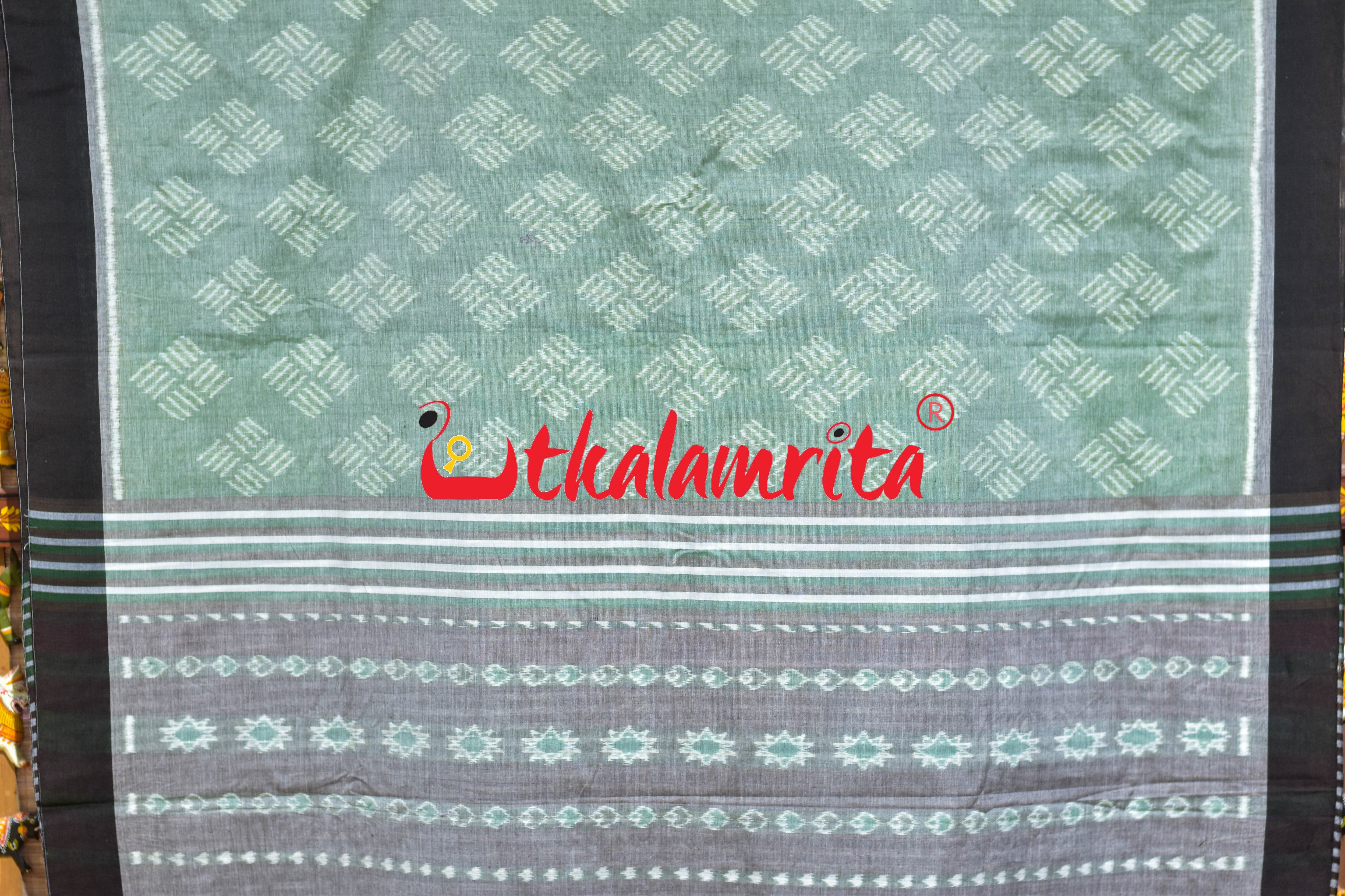 Gaara Thikiri Mint Green Khandua Cotton Saree